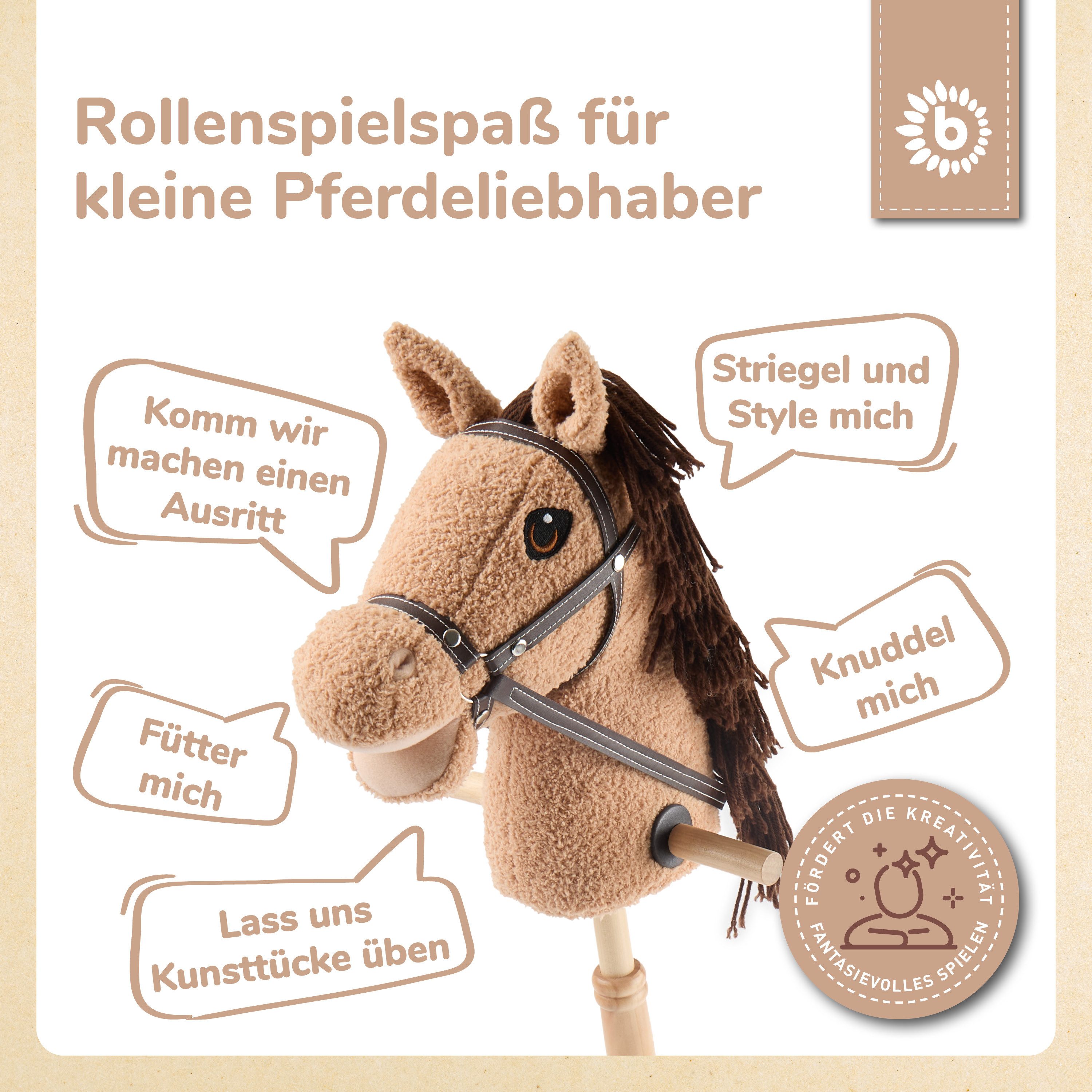 BIECO Steckenpferd Bieco Steckenpferd Kinder Hazel Hobby Horse