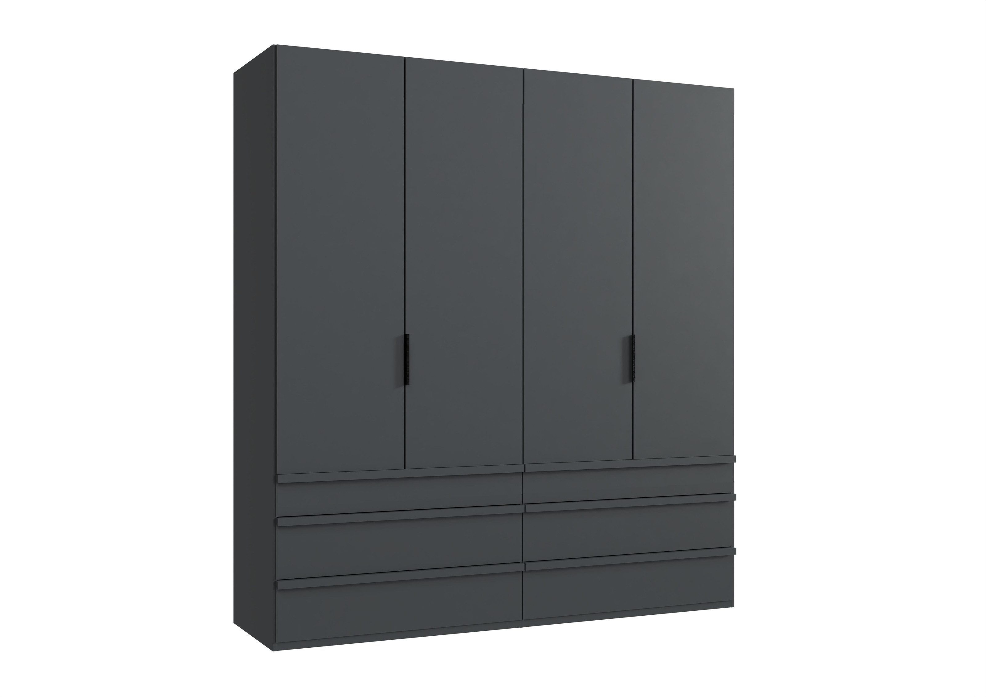 freiraum Falttürenschrank OXFORD in GRAPHIT mit Schubladen - 200x216x58cm (BxHxT)
