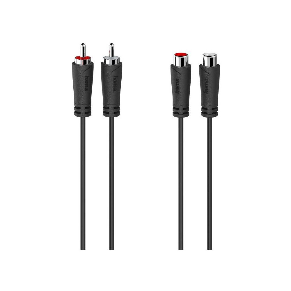 Hama Hama Audio-Verlängerungskabel 3m 2 Cinch-Stecker schwarz Audio- & Video-Adapter Cinch-Stecker zu Cinch-Kupplung