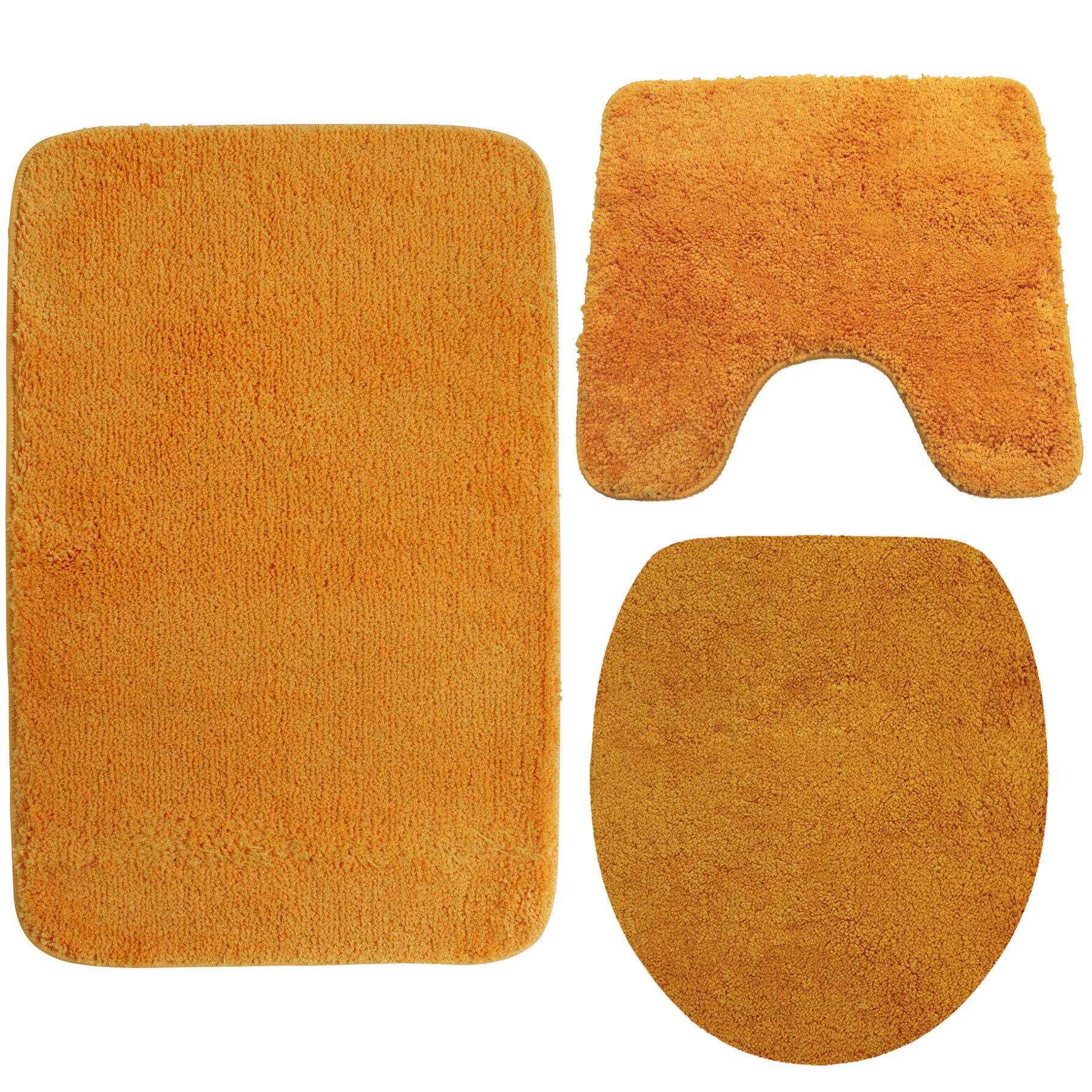 NYVI Badematte Badematten Set 3 teilig NYVISpa Lasalle Badezimmerteppich Set, Höhe 20 mm, Polyester, Badematte 50x80 + WC Vorleger mit Ausschnitt 45x50 + WC Deckelbezug
