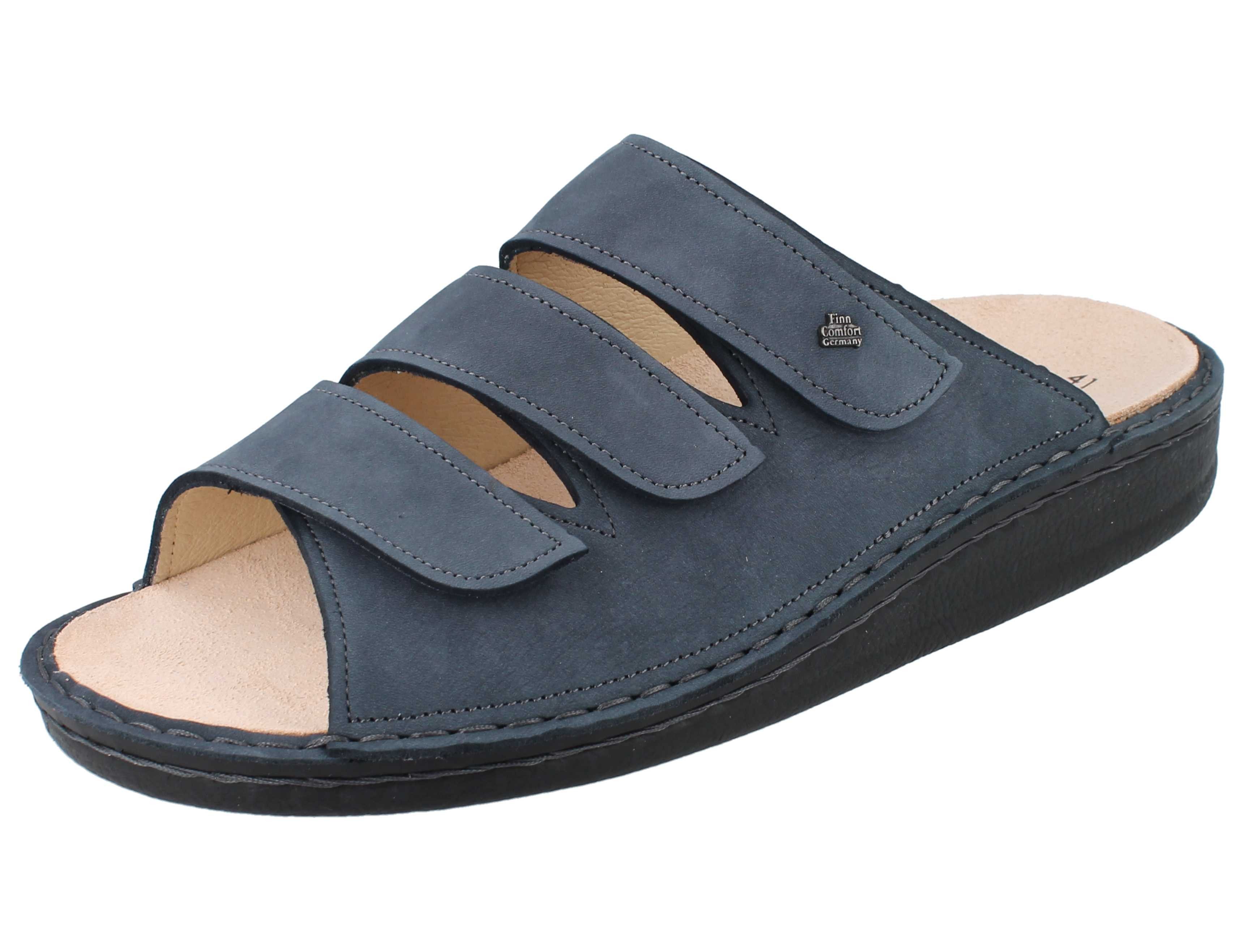 FINN COMFORT Korfu Damen Herren Pantolette marineblau Nubukleder - Pantolette