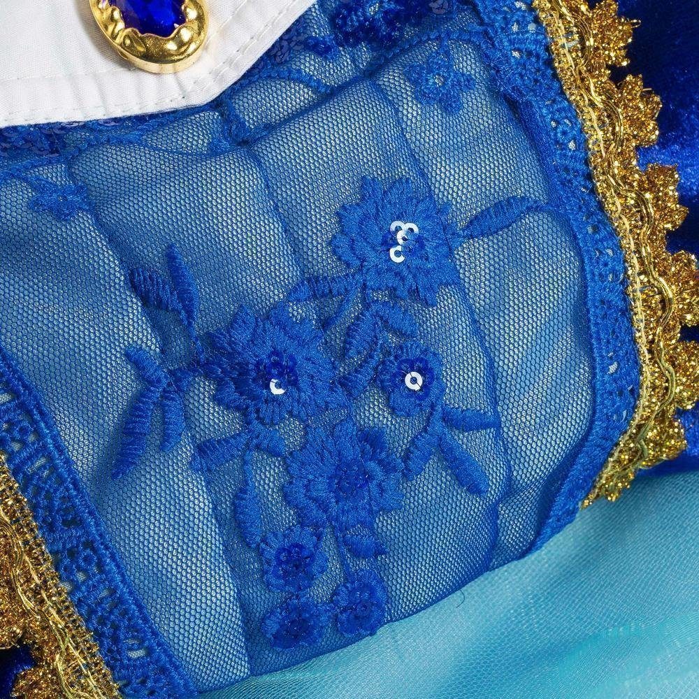 Monissy Prinzessin Kostüm Set Für Mädchen - Aurora/Belle/Dornröschen Kleid Mit Krone & Zauberstab