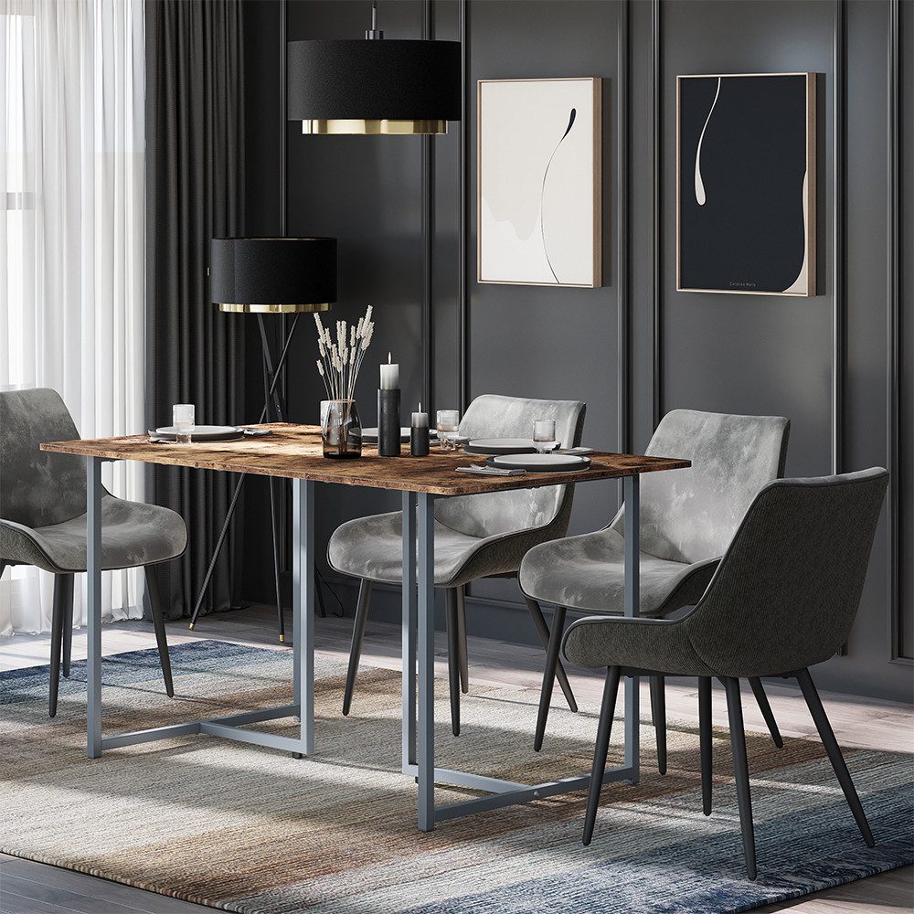 Vicco Esstisch Merido, Eiche rustikal/Grau, 140 x 80 cm (1-St)
