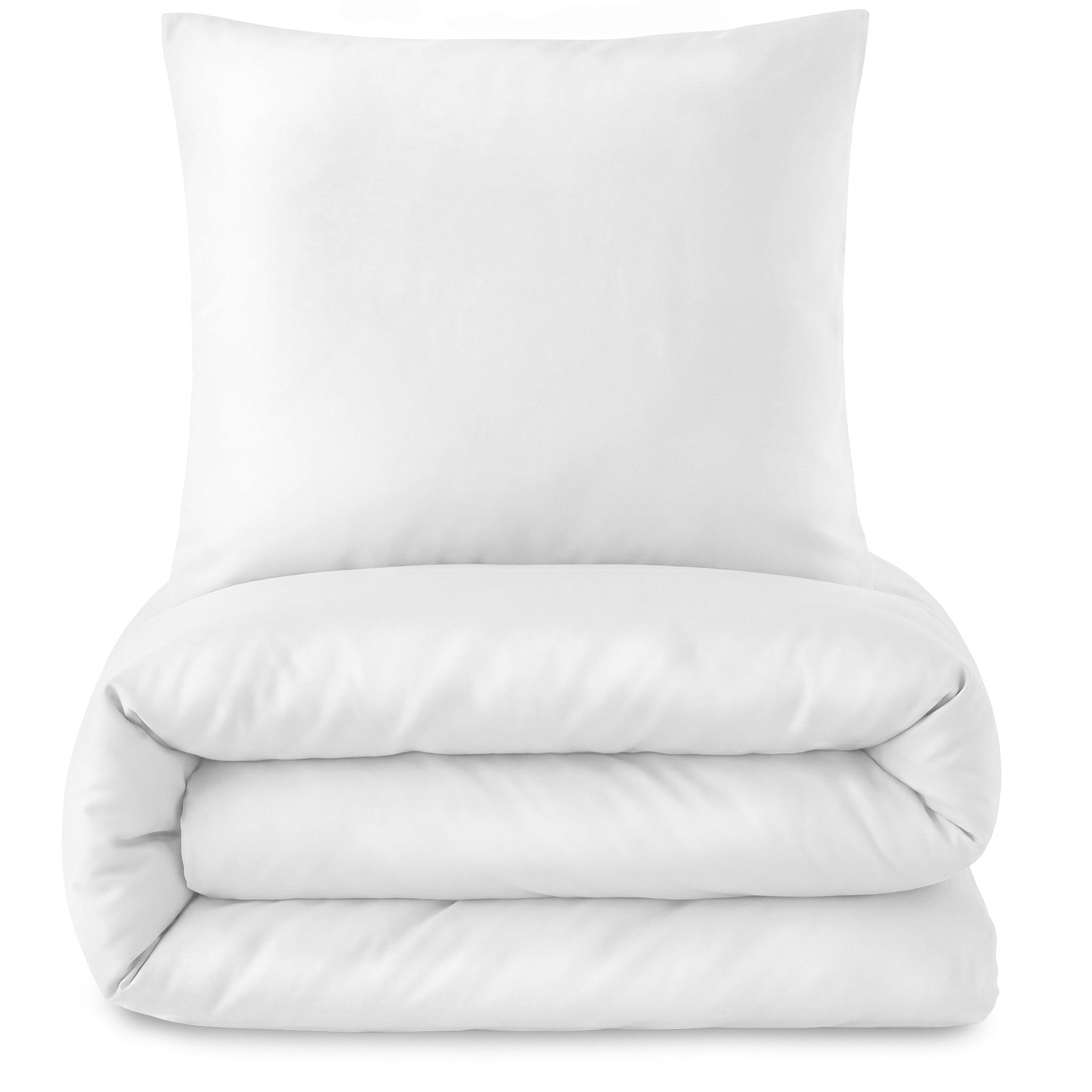 Laynenburg Bettwäsche Mako-Satin aus 100% Baumwolle in 135x200 oder 155x220 cm, kühlende, atmungsaktive Sommer-Bettwäsche mit Reißverschluss