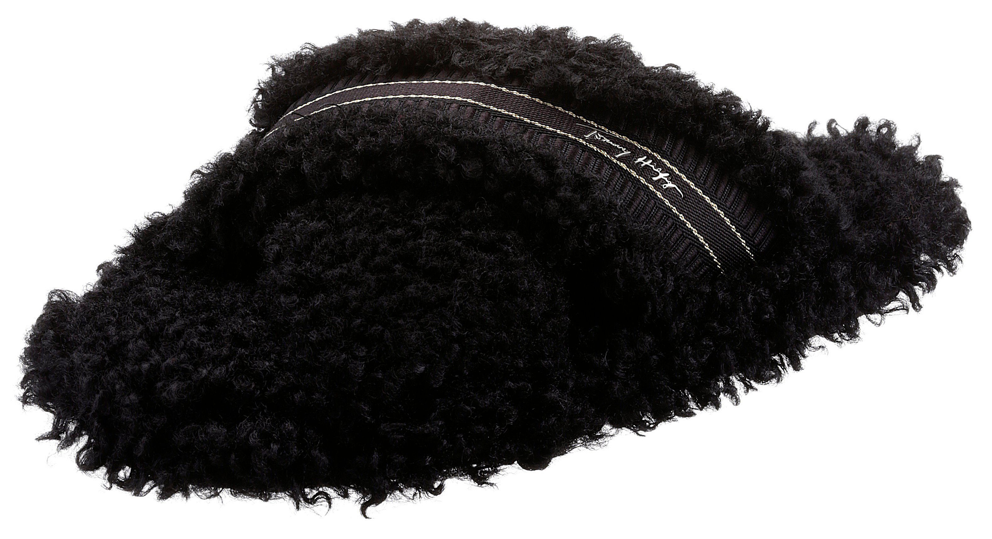 Tommy Hilfiger SHERPA FUR HOME SLIPPERS STRAPS Pantoffel mit flauschiger Bandage schwarz