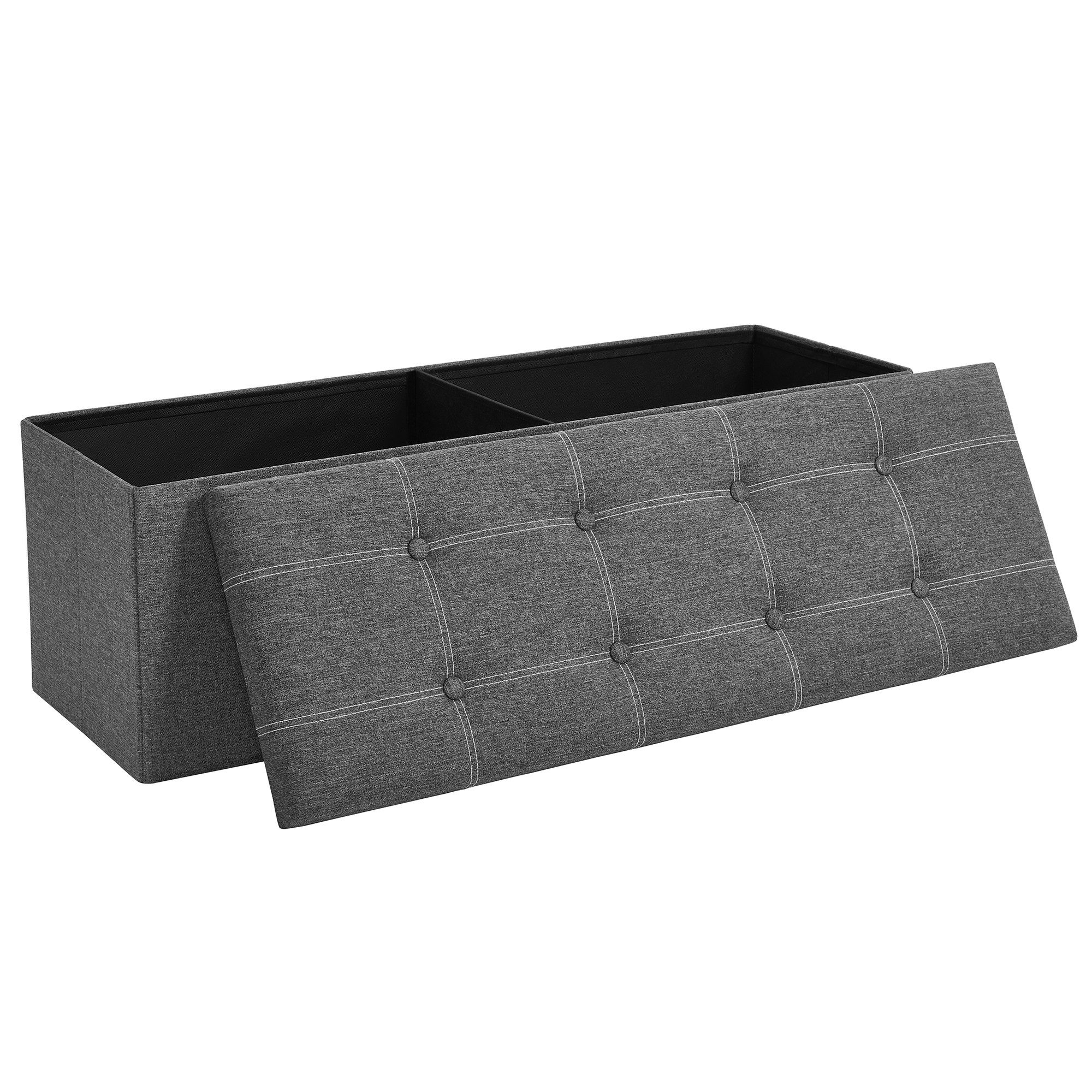 SONGMICS Sitzbank, Sitzhocker, mit Stauraum, faltbar, 76 / 110 x 38 x 38 cm günstig online kaufen