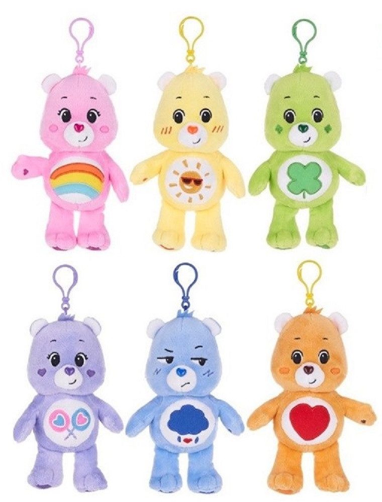 soma Kuscheltier Glücksbärchi Kuscheltier Care Bear Sonnenschein Bärchi Bagclip 14cm (1-St), Super weicher Plüsch Stofftier Kuscheltier für Kinder zum spielen