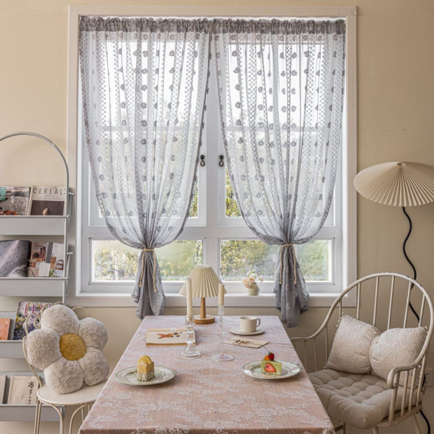 BYSURE Gardine, Stangendurchzug (2 St), Jacquard-Vorhang günstig online kaufen