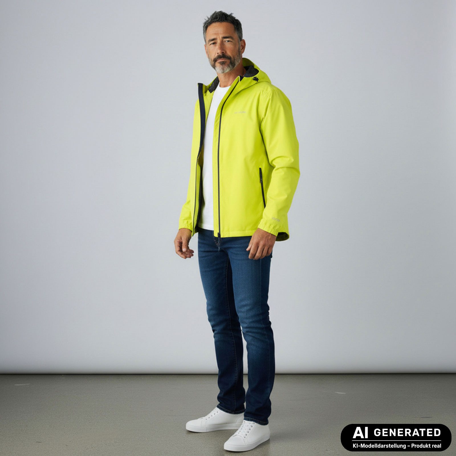 Dry Fashion Fahrradjacke Laboe Herren Funktionsjacke - Regenjacke Outdoor leicht & verstaubar Jacke Wasserdicht, Windicht, Atmungsaktiv, Kapuze mit Vorderschirm