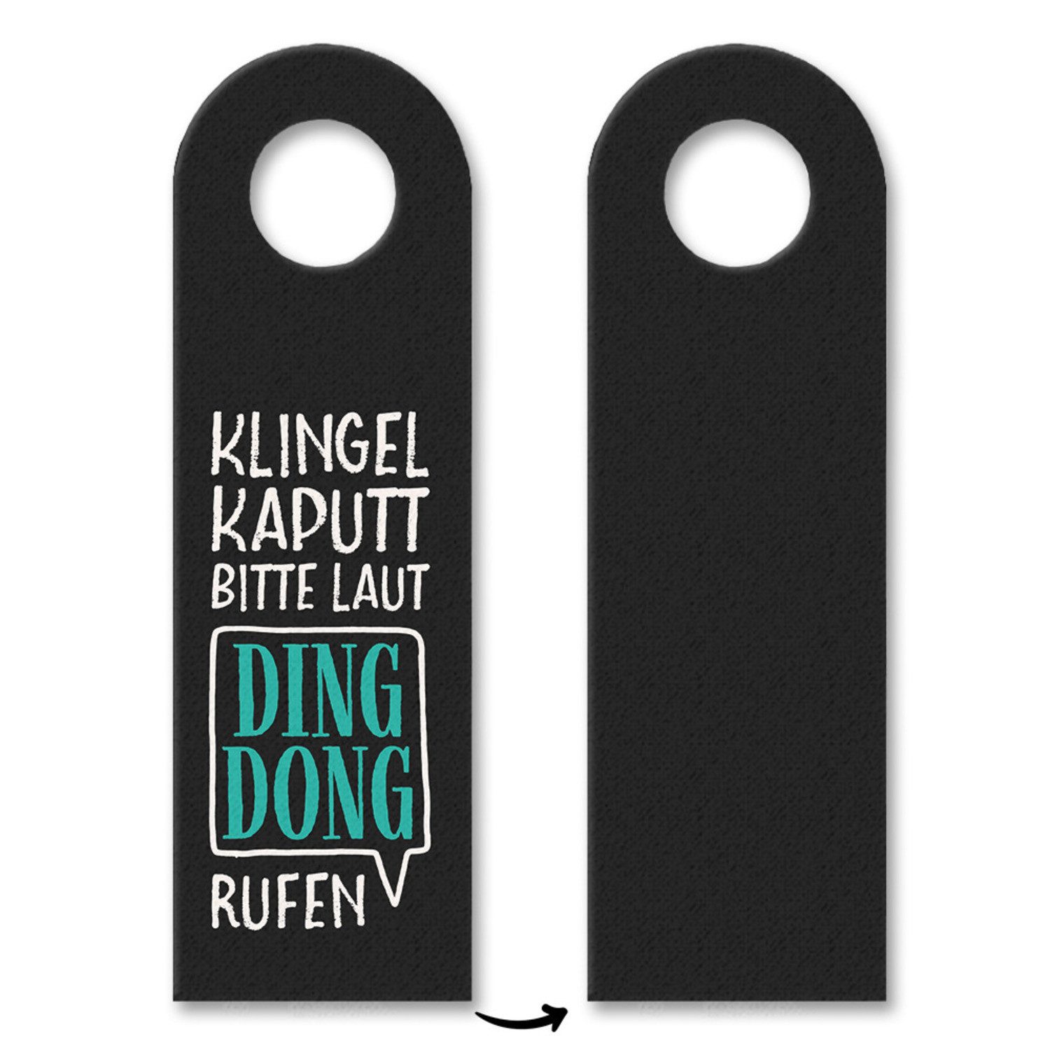 Dekohänger Klingel kaputt bitte laut Ding Dong rufen Türhänger in blau Haustüre