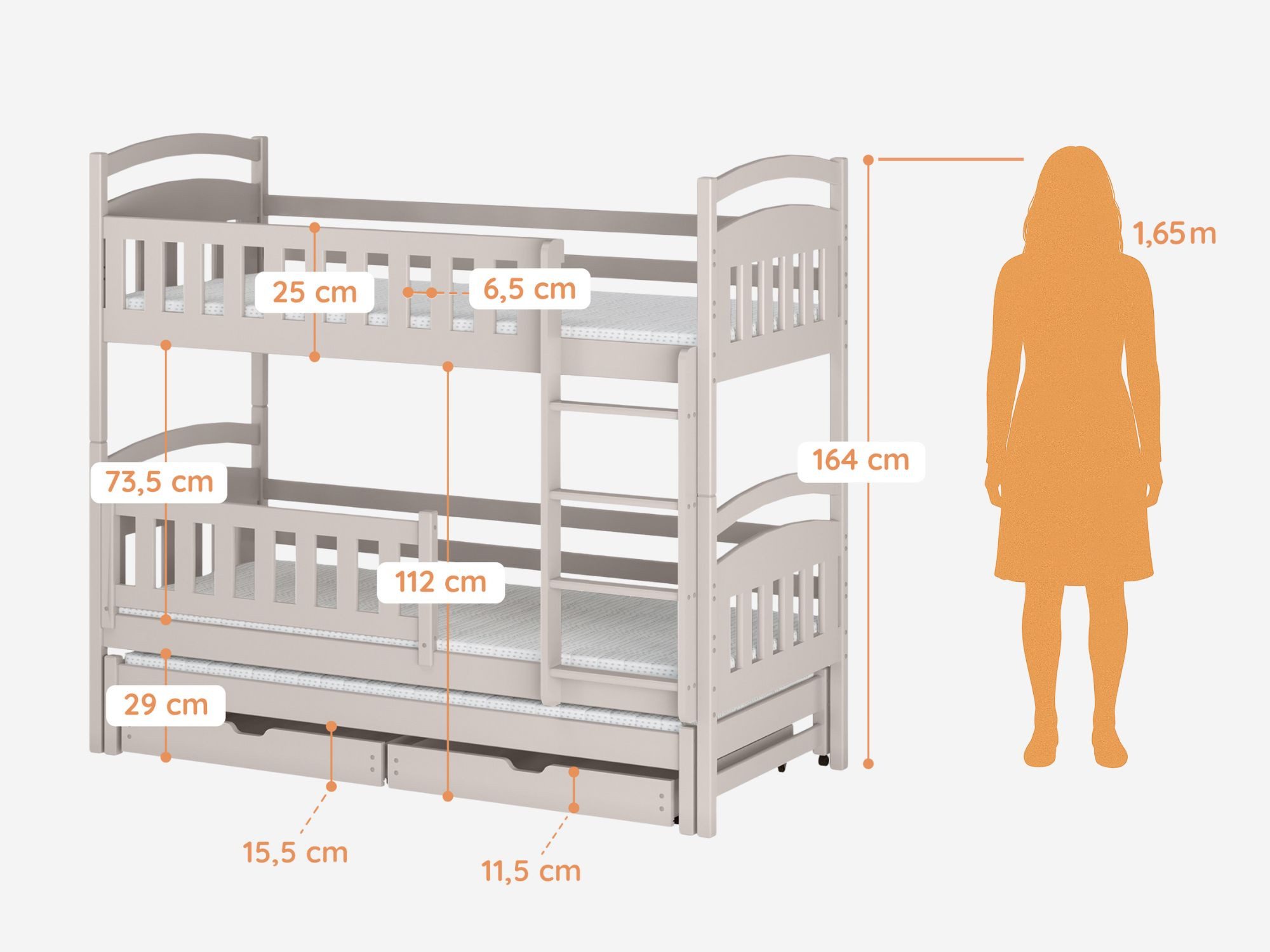 Kids Collective Etagenbett Hochbett Stockbett Kinderbett 90x200 cm mit Ausz günstig online kaufen