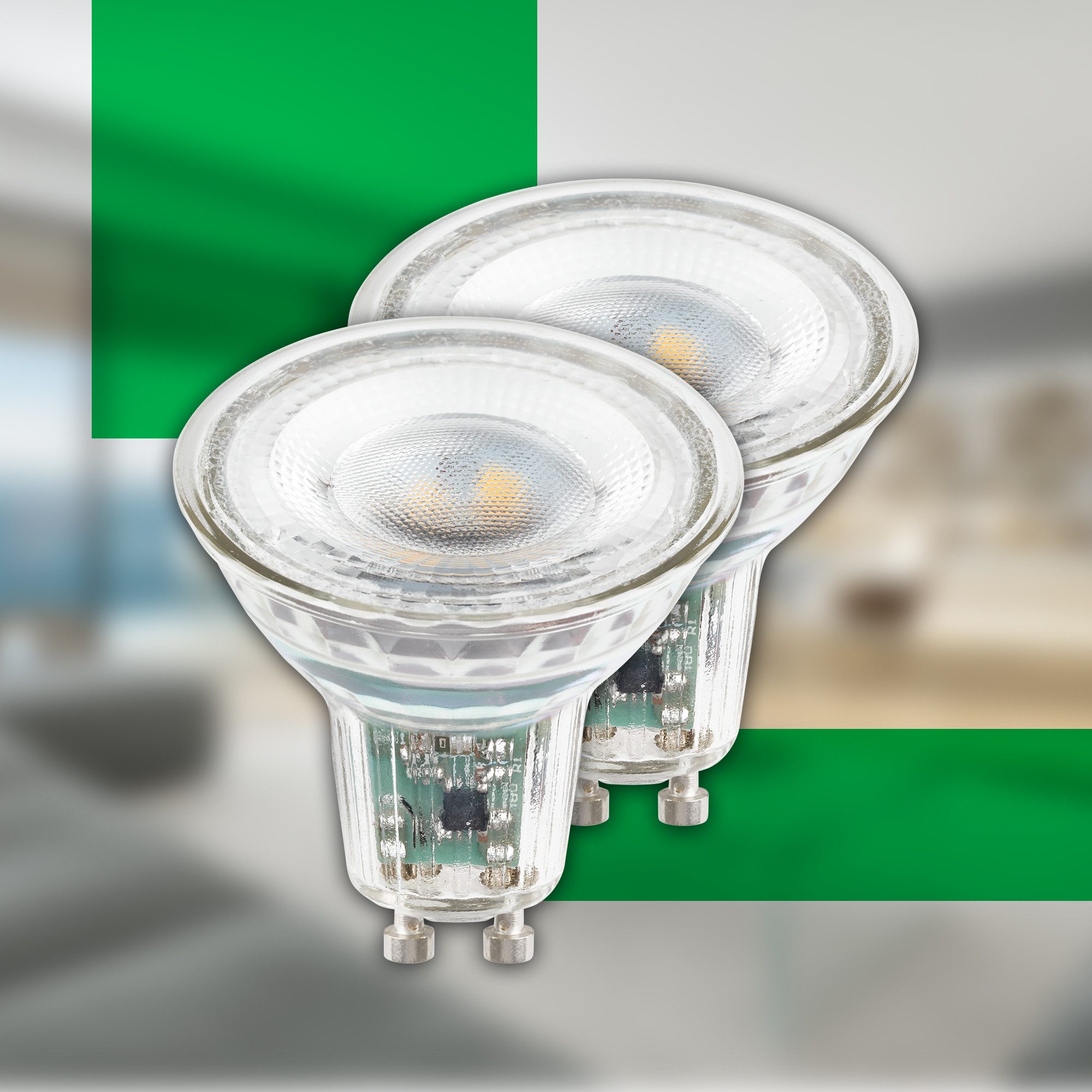 Briloner Leuchten LED-Leuchtmittel 2er Set EEK A Warmweißes Licht, GU10, E27, E14