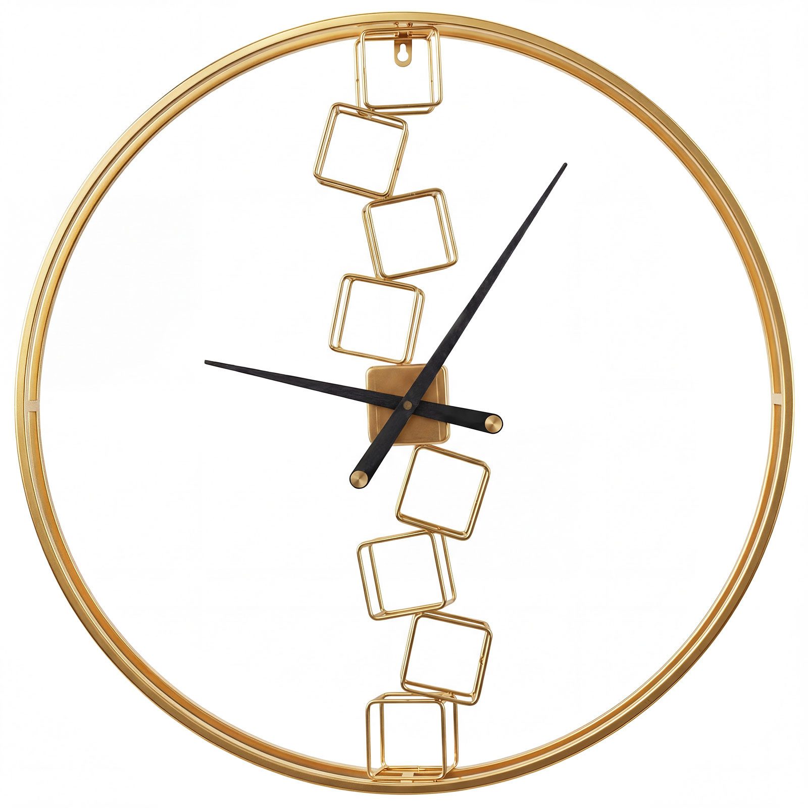 COSTWAY Wanduhr (Nordischer Stil Metalluhr, geräuschlose Dekorationsuhr)