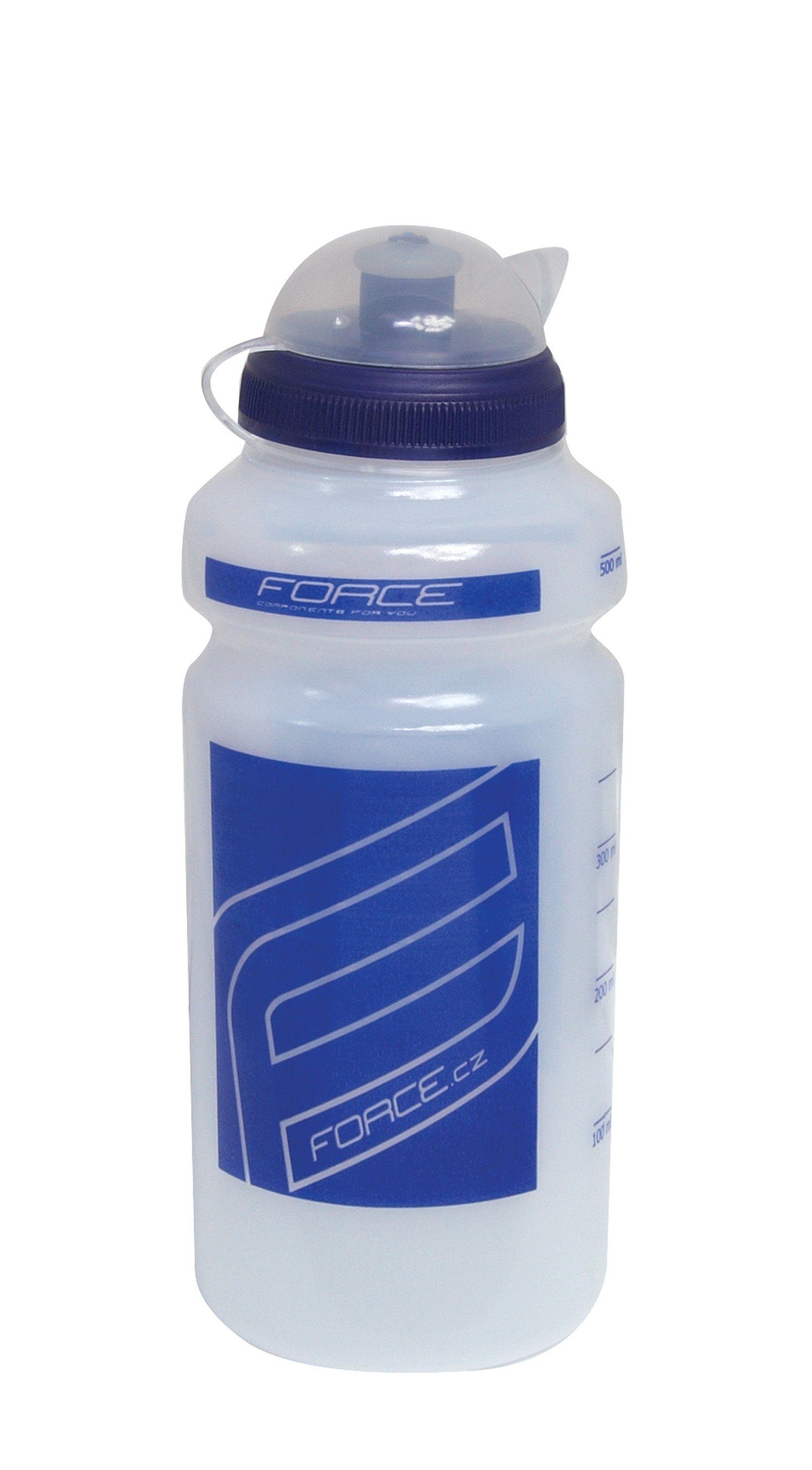 FORCE Trinkflasche Flasche FORCE "F" 0.5 l. blau + durchsichtig