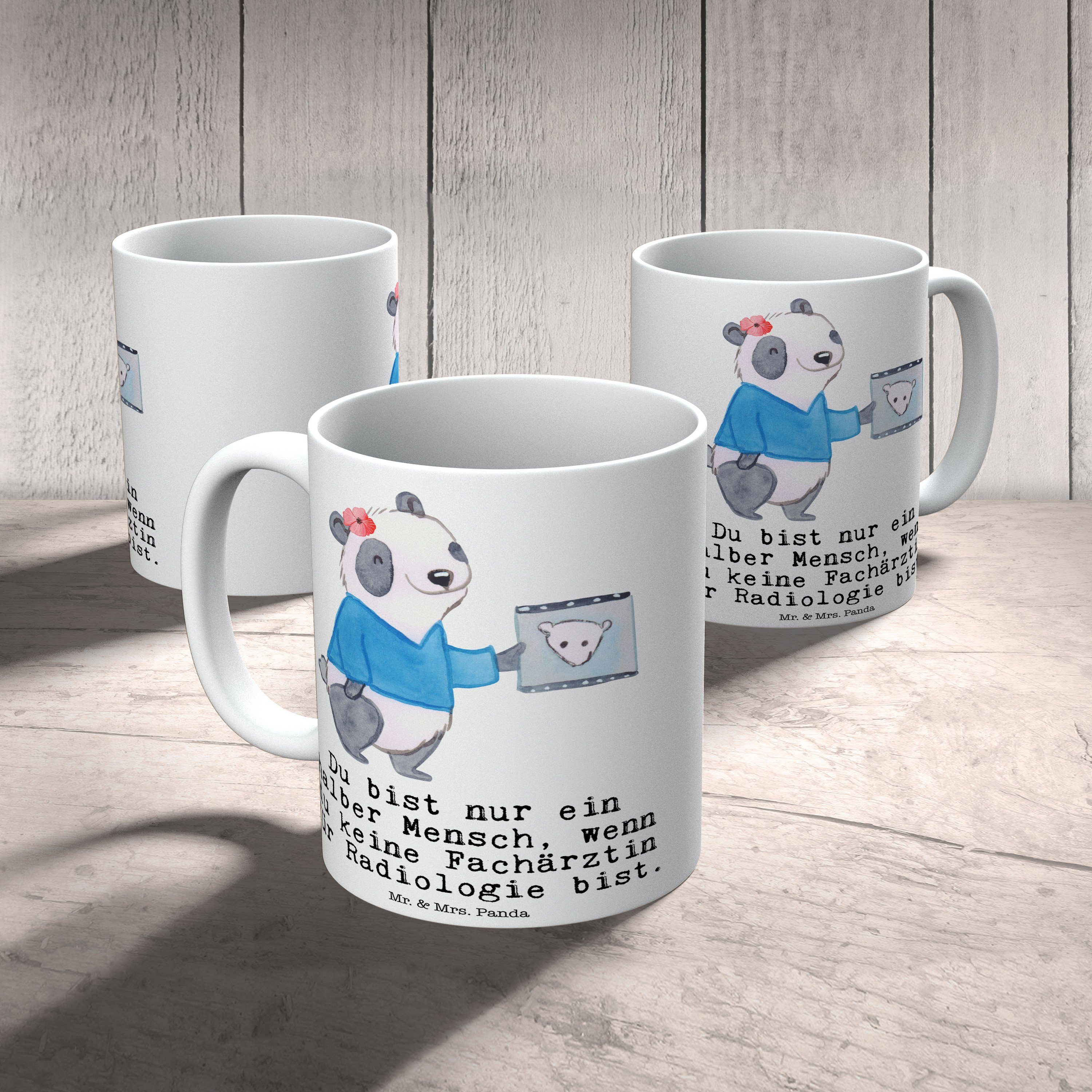 Kaffeetasse, für - Mrs. - Mi, Weiß Radiologie Geschenk, Herz & Keramik Mr. Tasse Fachärztin mit Panda
