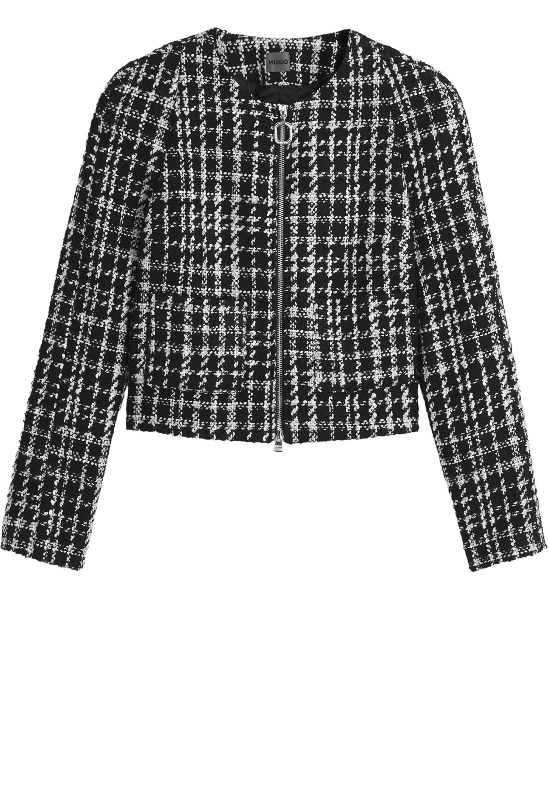 HUGO Jackenblazer Aboucle mit kariertem Muster (1-tlg)