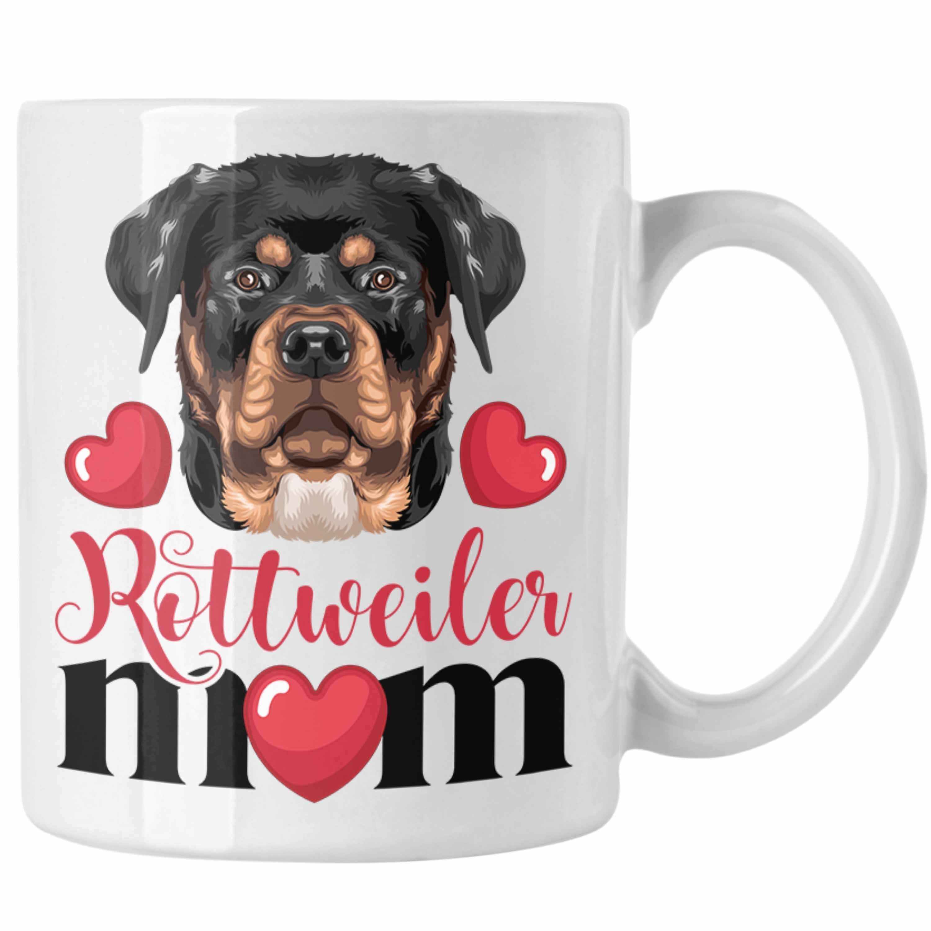 Trendation Tasse Rottweiler Besitzer Mom Mama Tasse Geschenk Lustiger Spruch Geschenkid Weiss