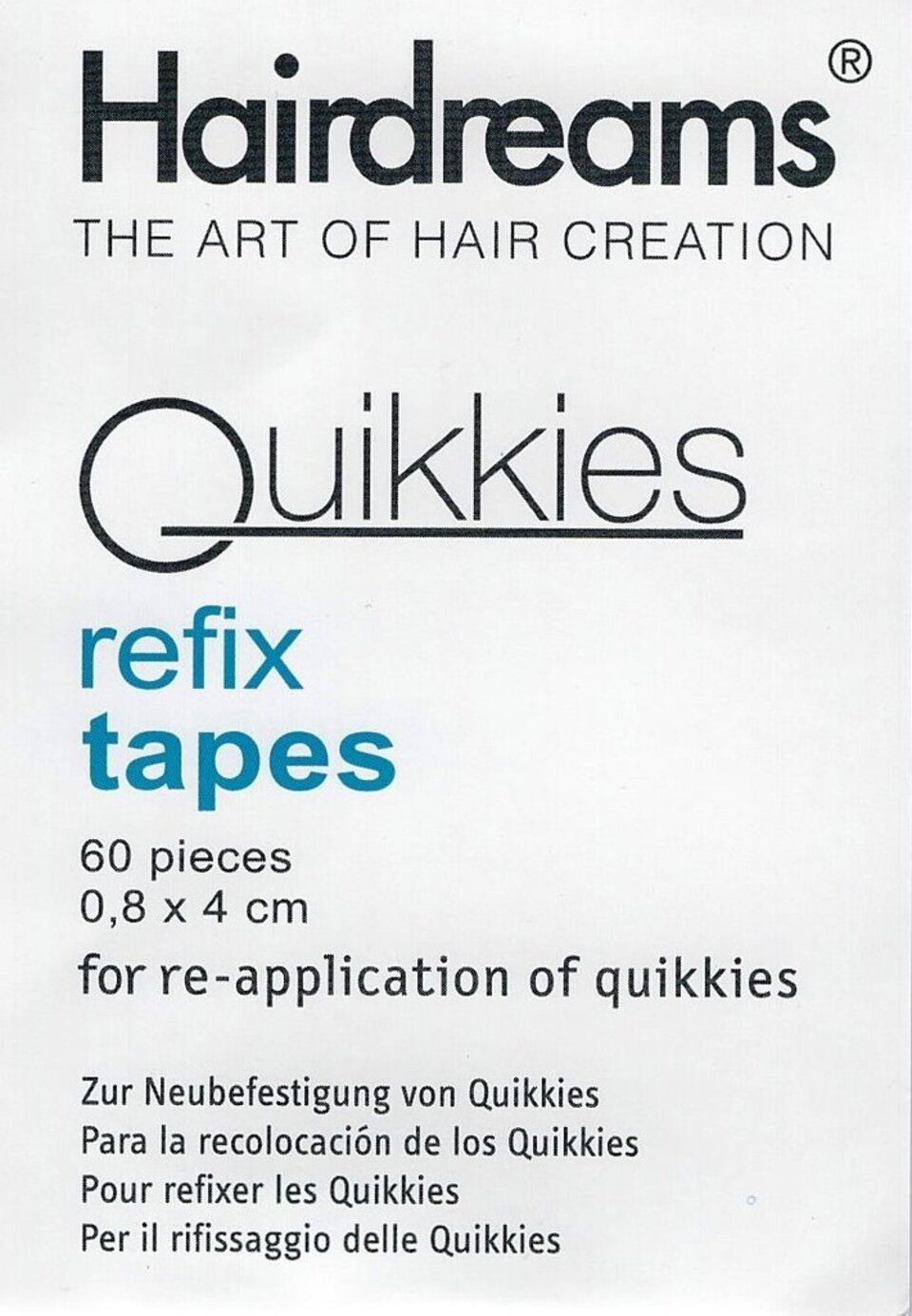 Hairdreams Echthaar-Extension Quikkies refix tapes 1 Packet mit 60 Stück