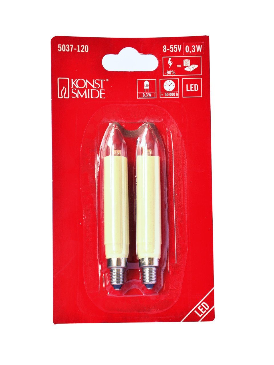 KONSTSMIDE LED-Lichterkette Konstsmide LED Birne Schaftkerze warmweiß 2er günstig online kaufen