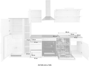 Kochstation Küchenzeile KS-Samos, ohne E-Geräte, Breite 310 cm