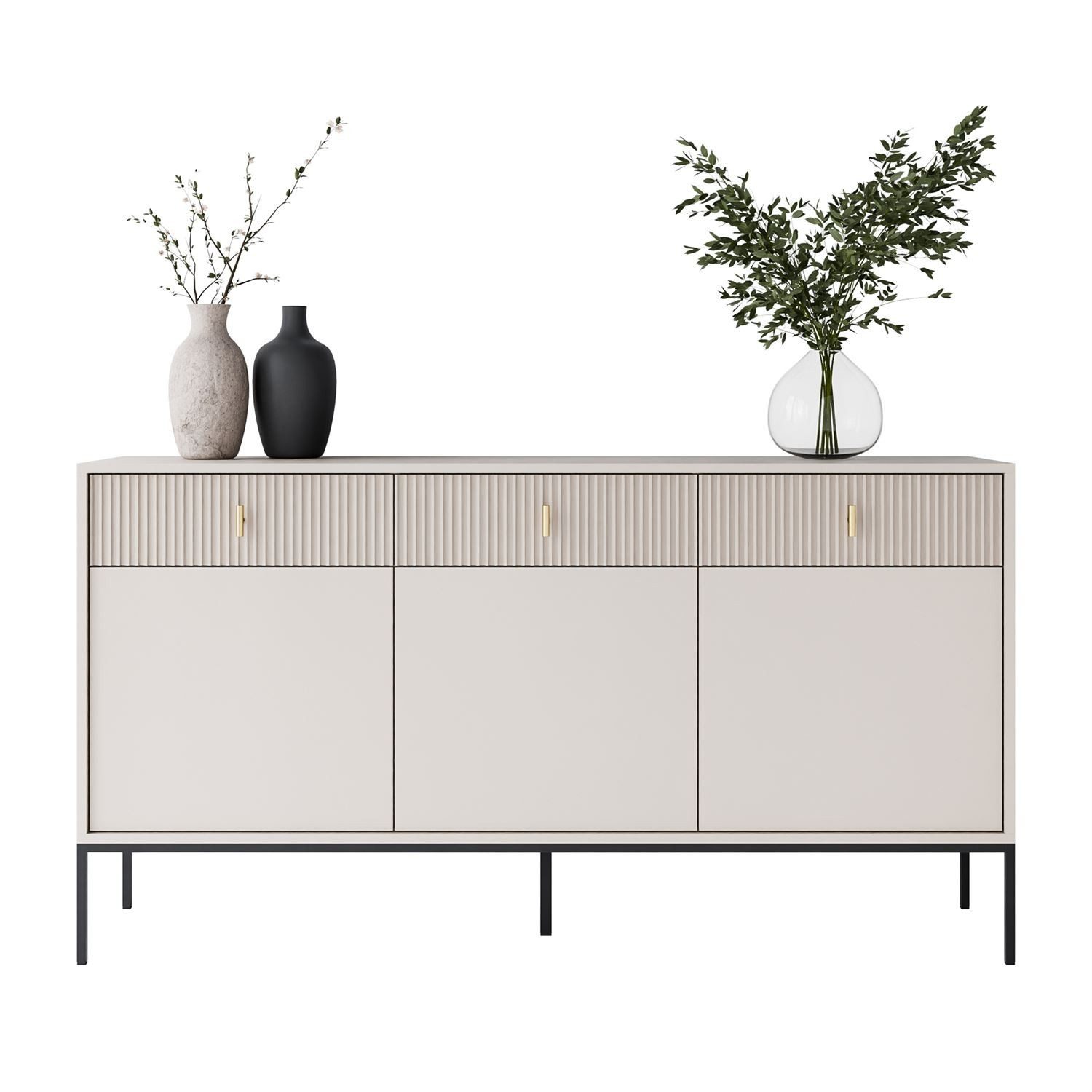 Lookway Kommode MIDNIGHT 3D3S mit drei Schubladen auf Gestell, 154,5x39x82,5