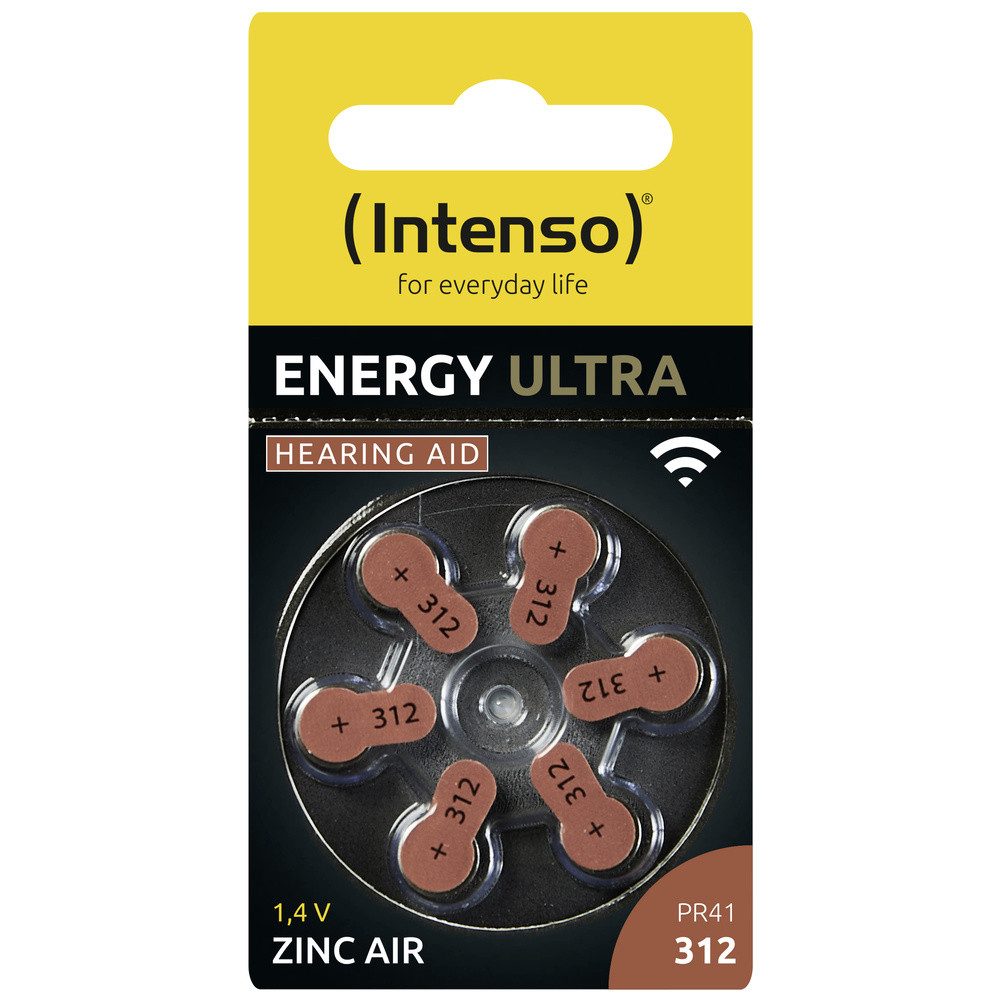 Intenso Intenso Hörgerätebatterie PR41-312 1.45 V 6 St. 148 mAh Zink-Luft 7504 Knopfzelle