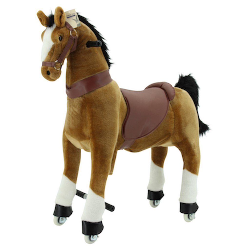 Sweety-Toys Reittier Sweety Toys 7363 Reittier Pferd BROWNIE auf Rollen für  4 bis 9 Jahre -RIDING ANIMAL