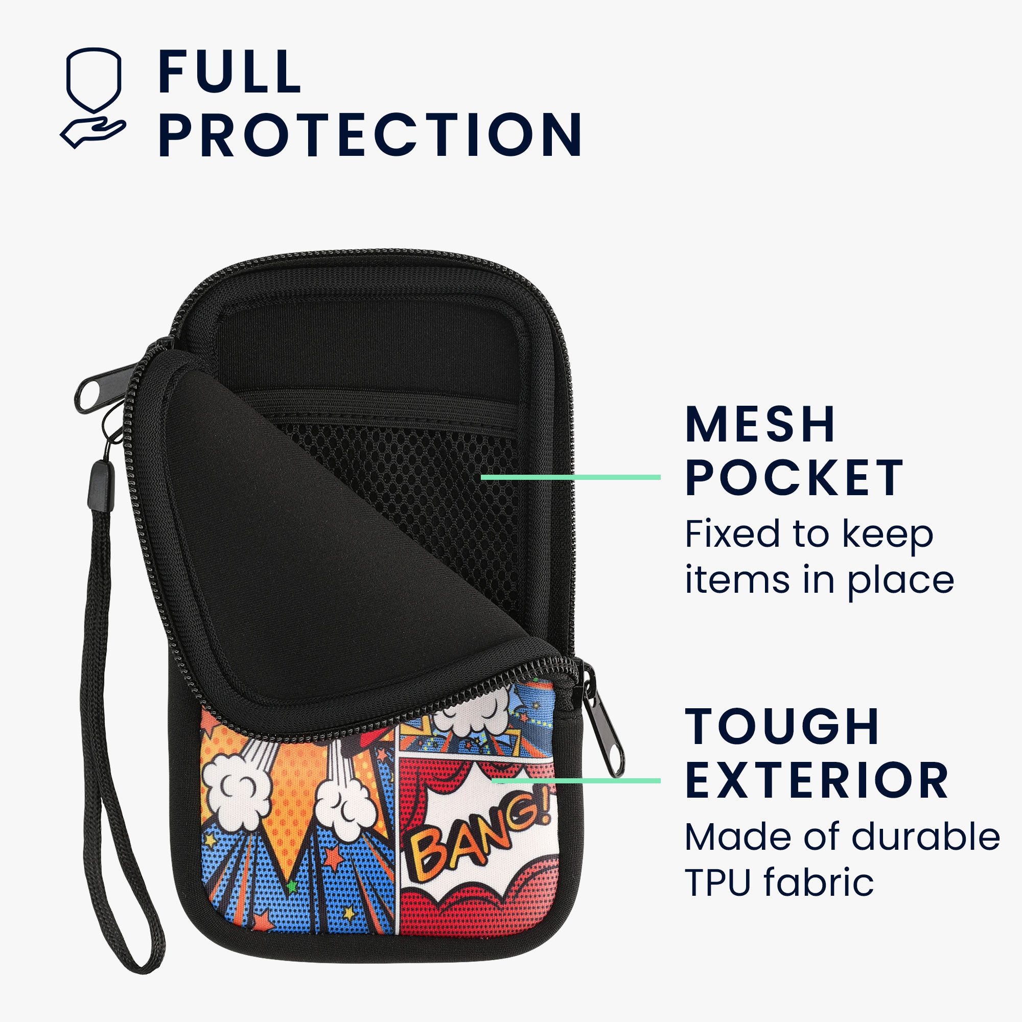 kwmobile Handytasche Handytasche für Smartphones L - 6,5" (1-tlg), Neopren Handy Tasche Hülle Cover Case Schutzhülle