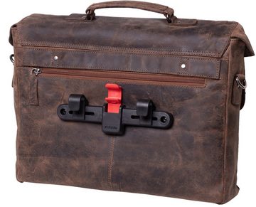 fixbag Businesstasche braun, mit Kompaktschiene zur Gepäckträgerbefestigung und Laptopfach