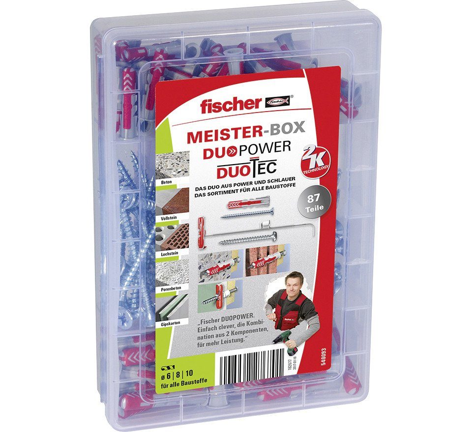 Schrauben- und Dübel-Set Fischer Meister-Box DuoPower/DuoTec - 87 Stück
