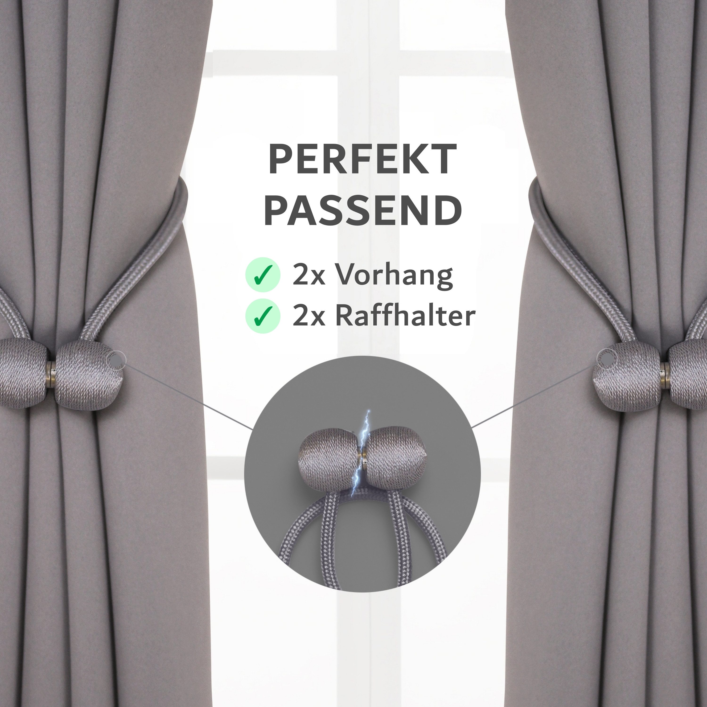 Cozyor Verdunkelungsvorhang 2er-Set inkl. 2 Magnethalter, thermoisolierend, Gardinen blickdicht (2 St), Ösen, verdunkelnd, Mikrofaser Polyester, Gardinen Thermo Vorhang 175x135 Wohnzimmer, Schlafzimmer, Kinderzimmer