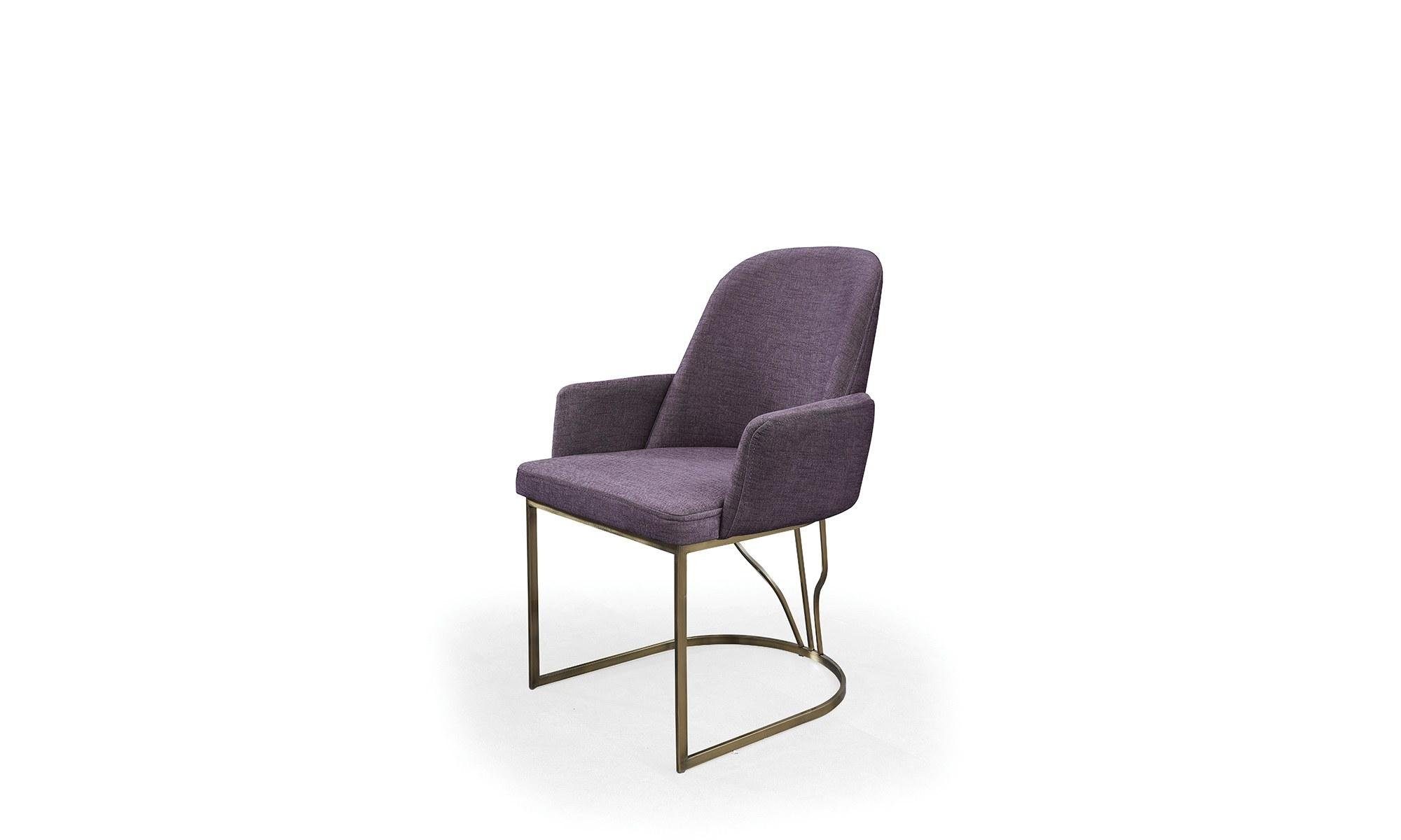 Esszimmerstuhl Metall Stuhl Moderne (1 Lehnstuhl JVmoebel St), Made Design Europa in Esszimmerstuhl Lila