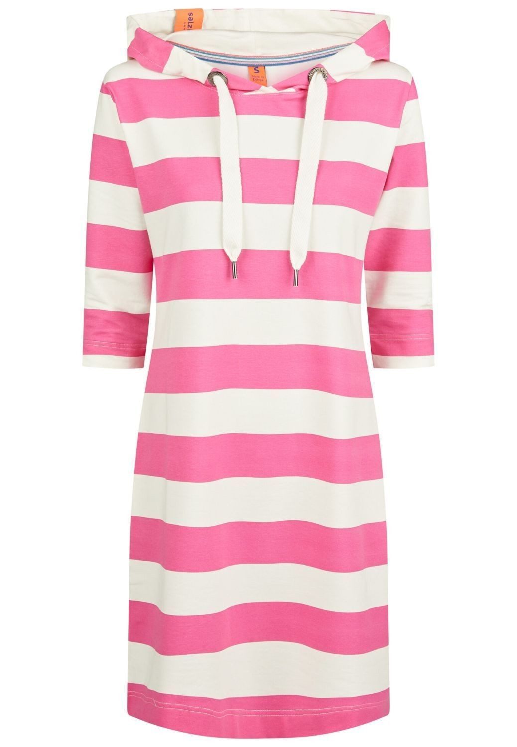 salzhaut Sweatkleid Salzhaut Kapuzenkleid Use 3/4 Ärmel Pink Weiß günstig online kaufen