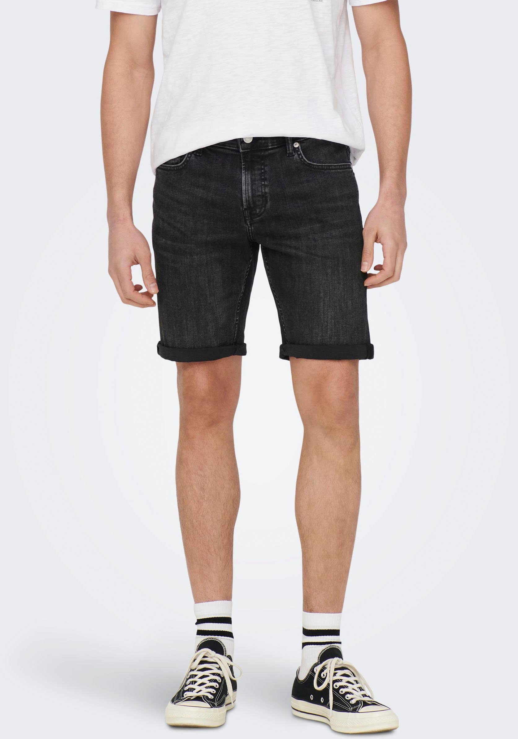 DNM ONLY ONSPLY Washed & BLUE NOOS LIGHT SONS Black Jeansshorts SHORTS 5189