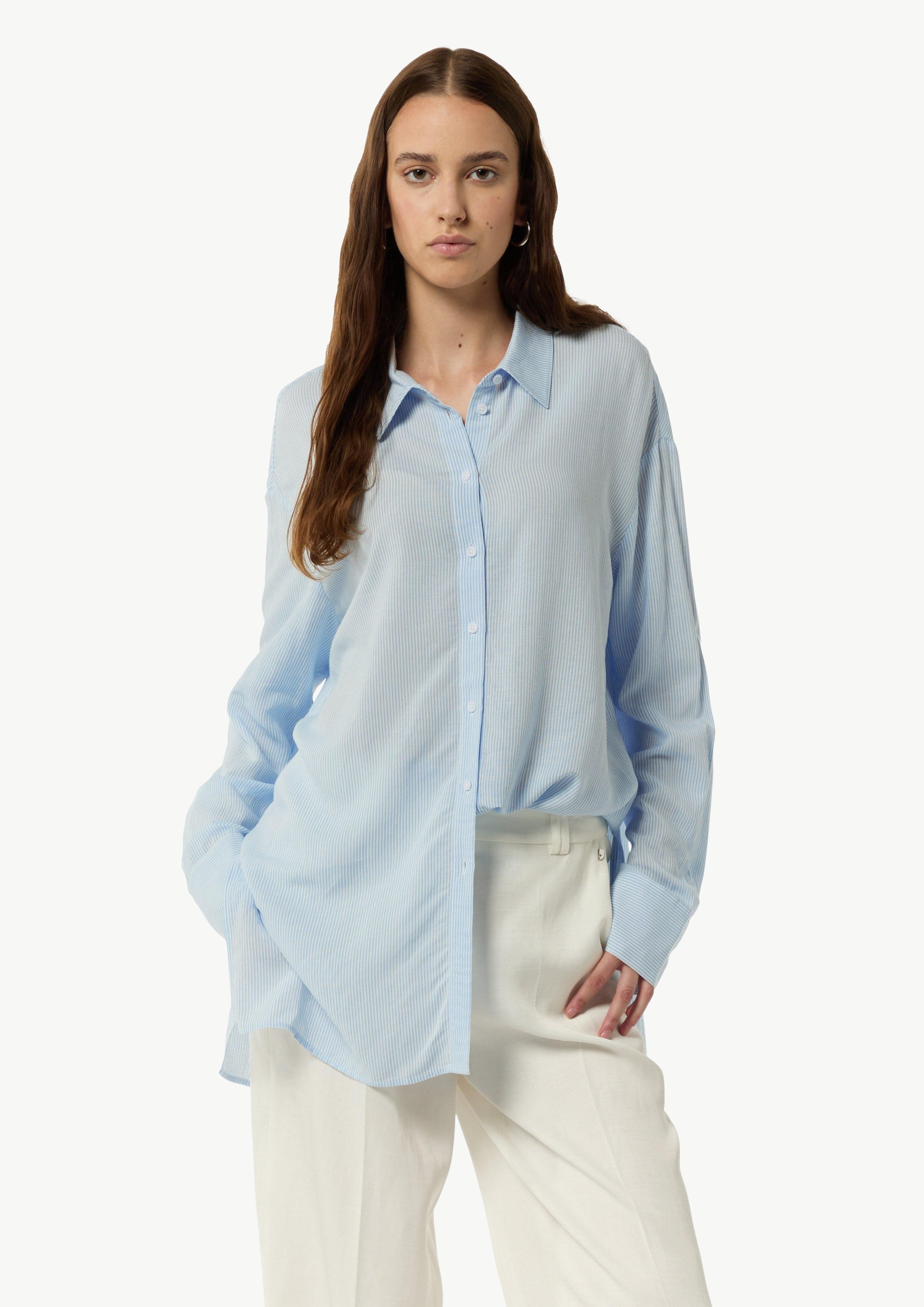 Langarmbluse Gestreifte Longbluse im Loose Fit