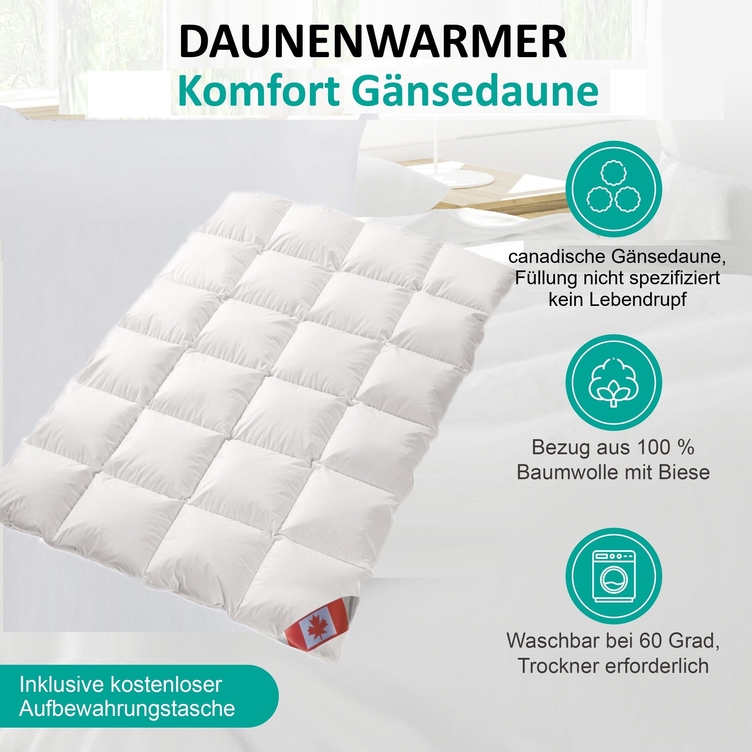Canada Daunenbettdecke Polaris Premium Übergangsdecke Gänsedaune, günstig online kaufen