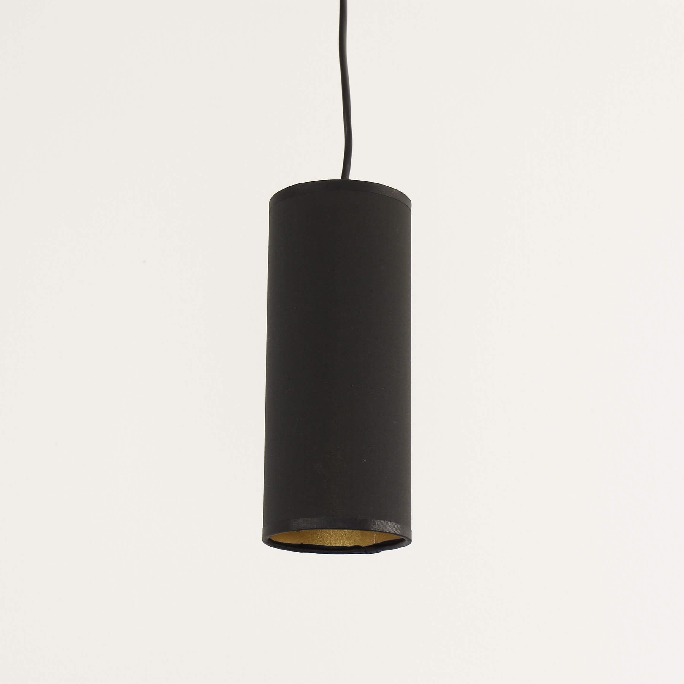 Licht-Erlebnisse ohne Leuchtmittel, Schwarz Gold Lampe retro Esstisch TUTTO, Pendelleuchte Hängelampe Stoffschirm Wohnzimmer