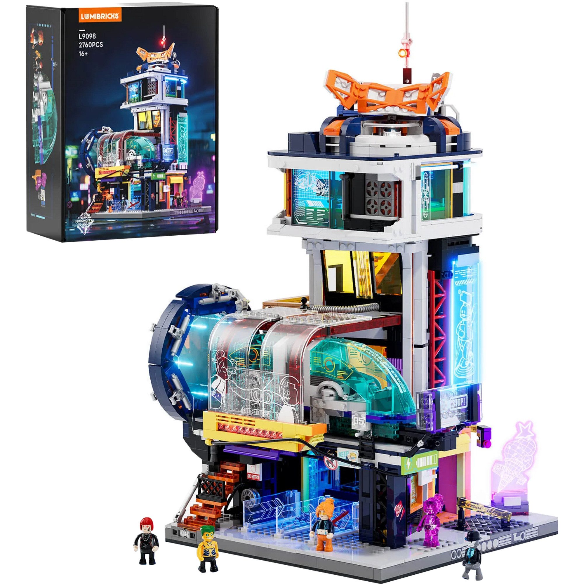 Lumibricks Lumibricks Cyberpunk Neoncity Schwebezug Station Spielbausteine