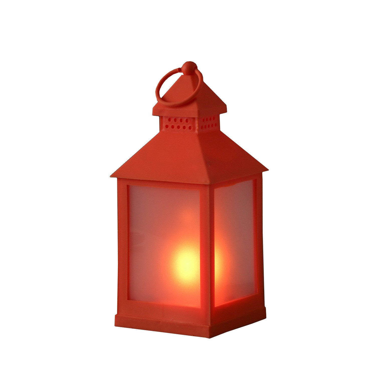 MARELIDA LED Laterne LED Laterne mit Flammeneffekt flackernd 24cm Batteriebetrieb orange, LED Classic, ultra-warmweiß / bernstein (1800K bis 2100K)