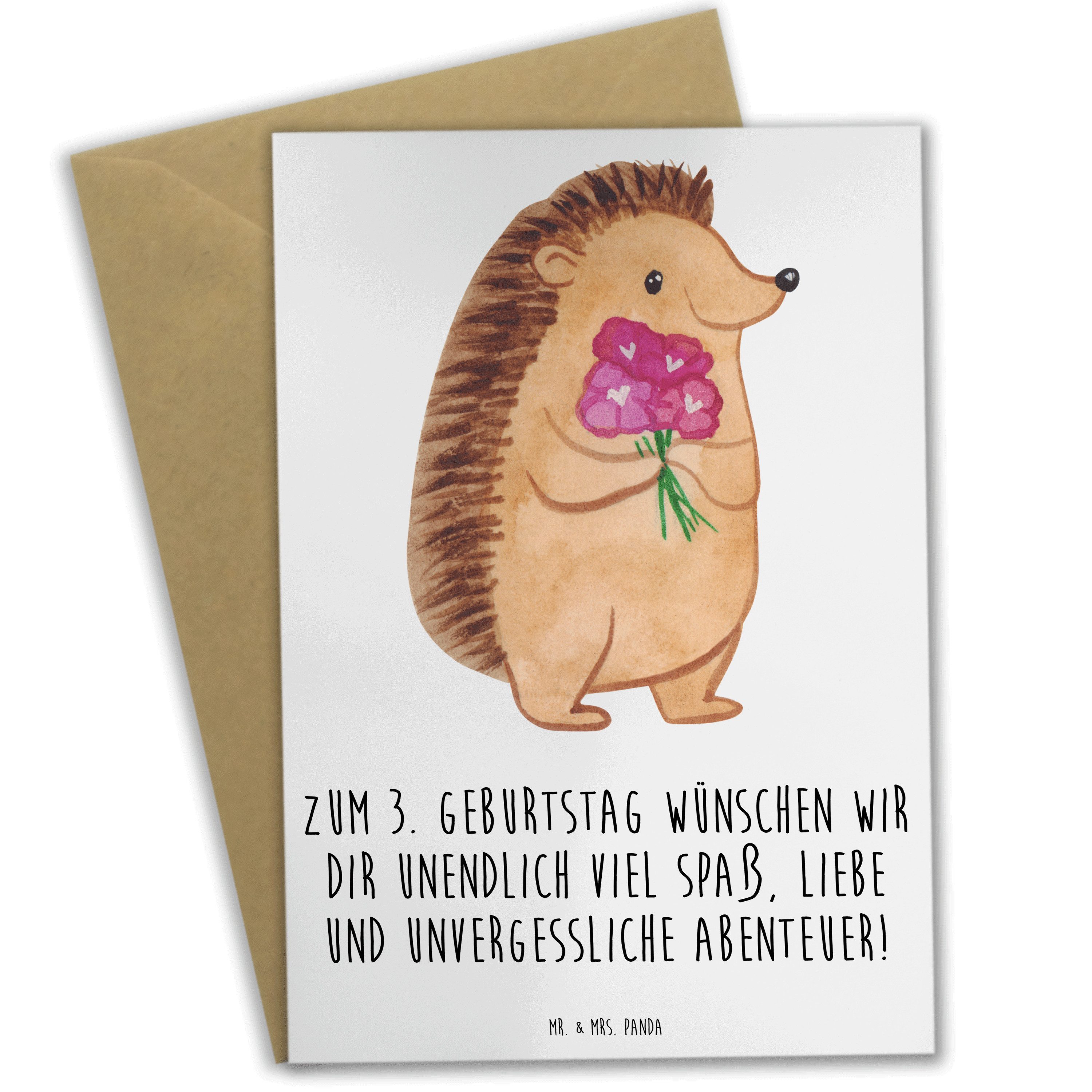 Grußkarte 3. Geburtstag - Weiß - Geschenk, unendlich viel Spaß, unvergessliche