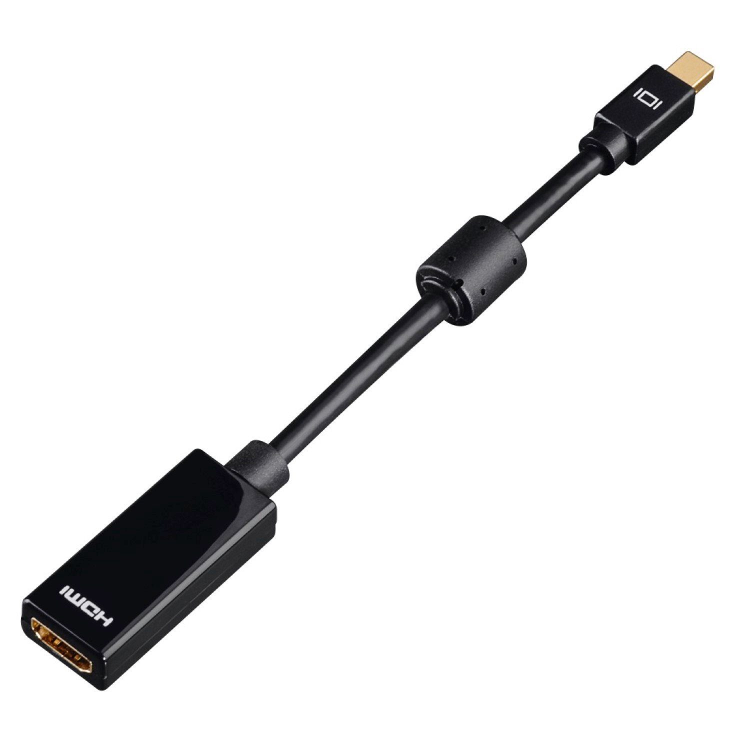 Hama Mini Displayport zu HDMI Adapter-Kabel 4K Video-Adapter Mini Displayport, 1 cm, mini DP auf HDMI-Buchse, vergoldet, Ferritkern, Ultra HD UHD 4K – Bild 3 von 5