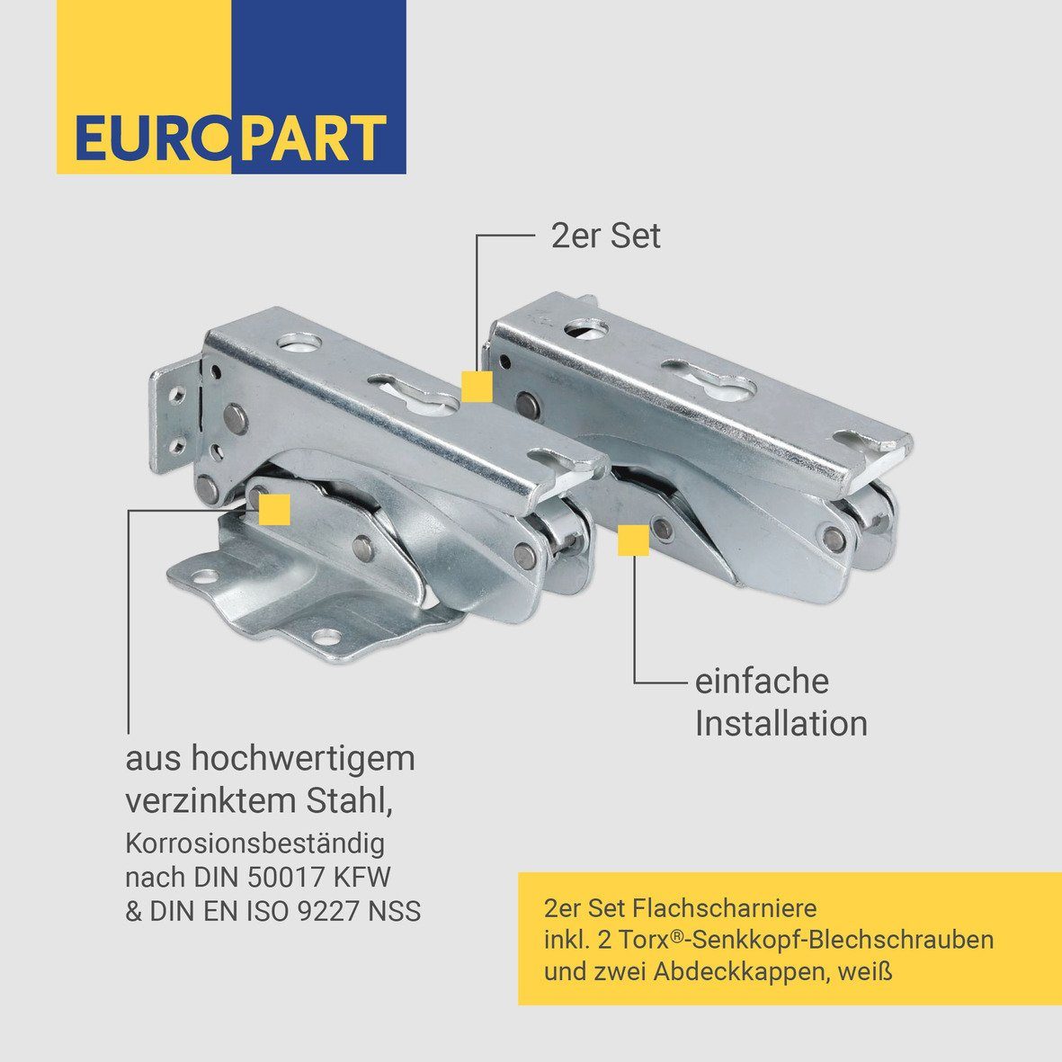 easyPART Montagezubehör Kühlschrank wie NEFF 10052968 EUROPART 10052968 Türscharnier, Kühlschrank / Gefrierschrank