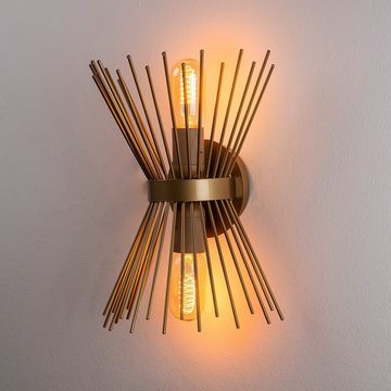 Opviq Wandleuchte Kirpi, 23 x 16 cm , Wandlampe, Gold, STAHLKÖRPER