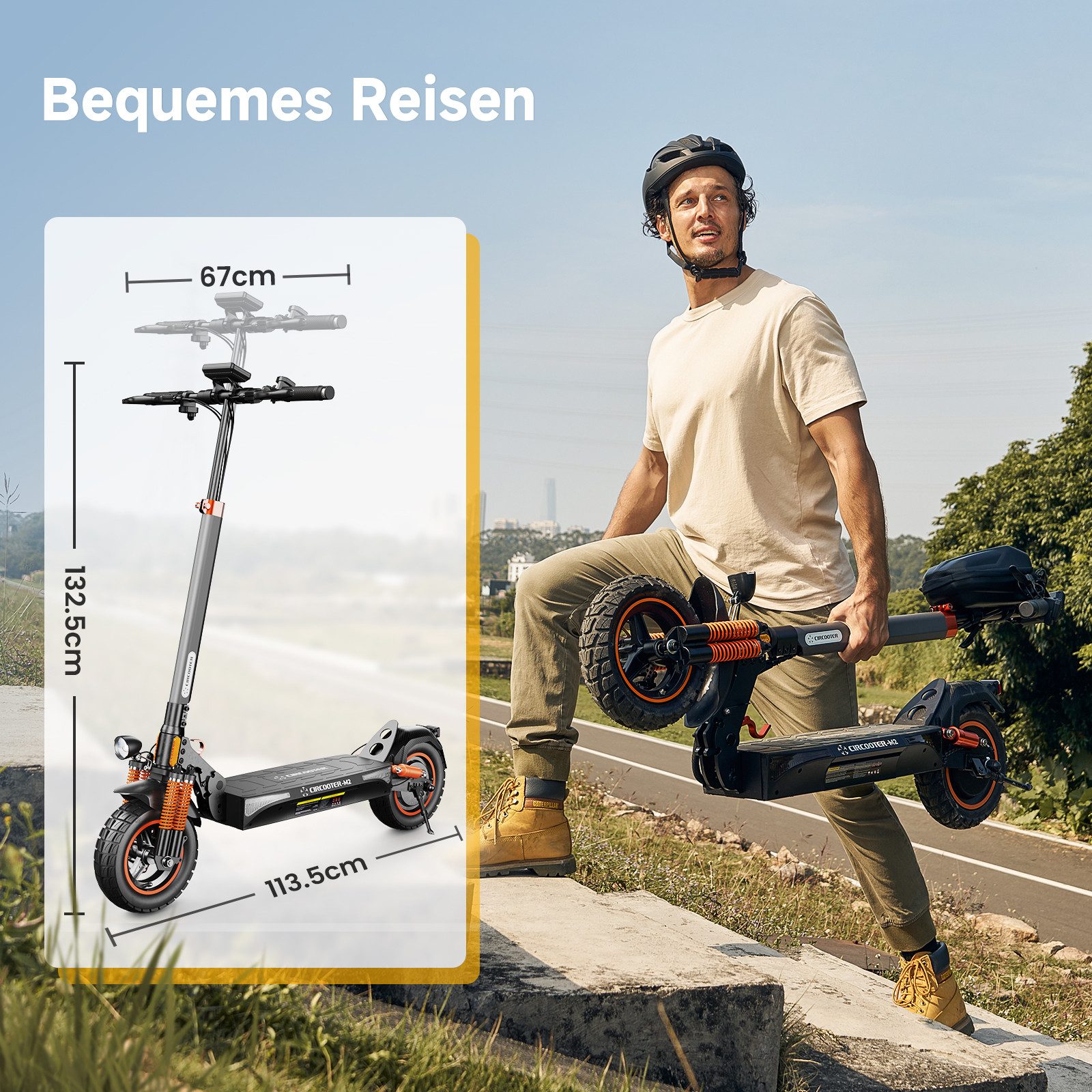 iSinwheel E-Scooter Leistungsstarker Offroad-Elektroroller mit Straßenzulassung (ABE), 20,00 km/h, (1 tlg), für Straße und Gelände