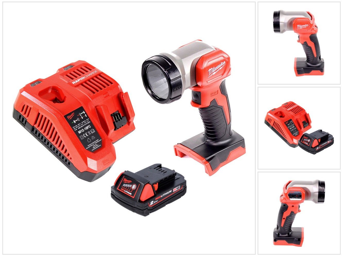 Milwaukee Baustrahler M18 TLED Akku Leuchte LED + 1x Akku 2,0 Ah + Ladegerät