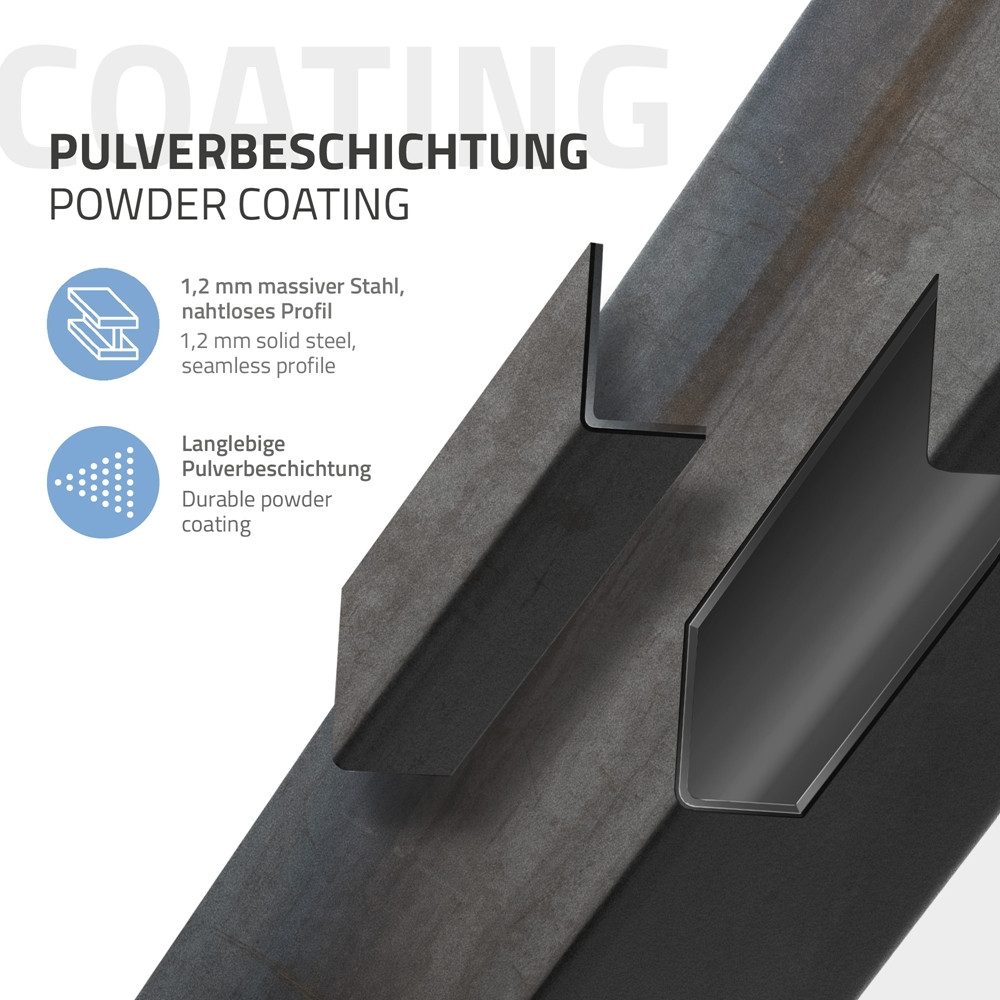 ML-DESIGN Tischbein Tischkufen I-Design Möbelfüße Tischgestell aus pulverbeschichtet Stahl, 4er Set Bankkufen 30 cm Industrial Möbelbeine für Couchtische Bänke – Bild 3 von 5