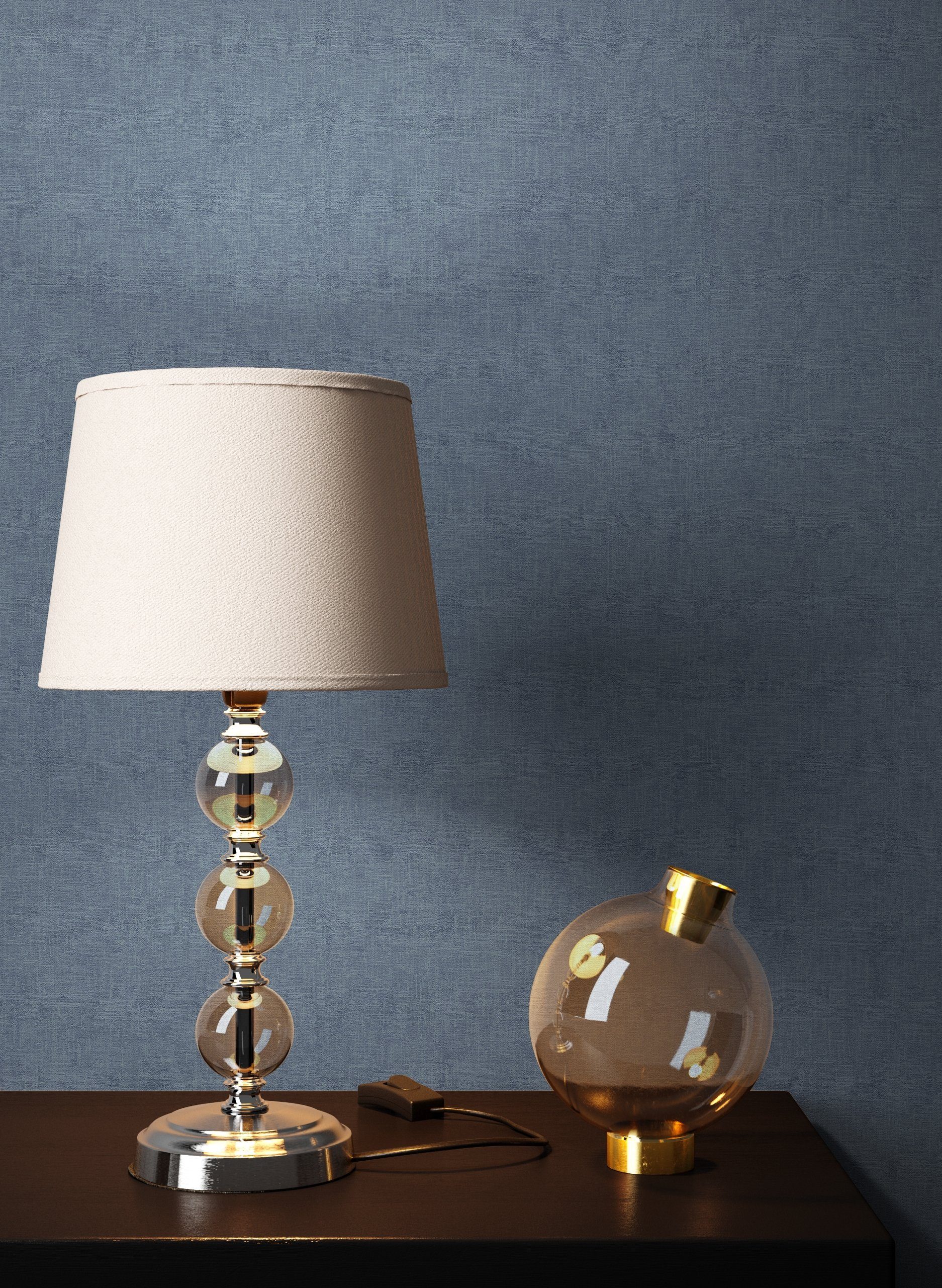 Newroom Vliestapete, Blau Tapete Struktur Modern günstig online kaufen
