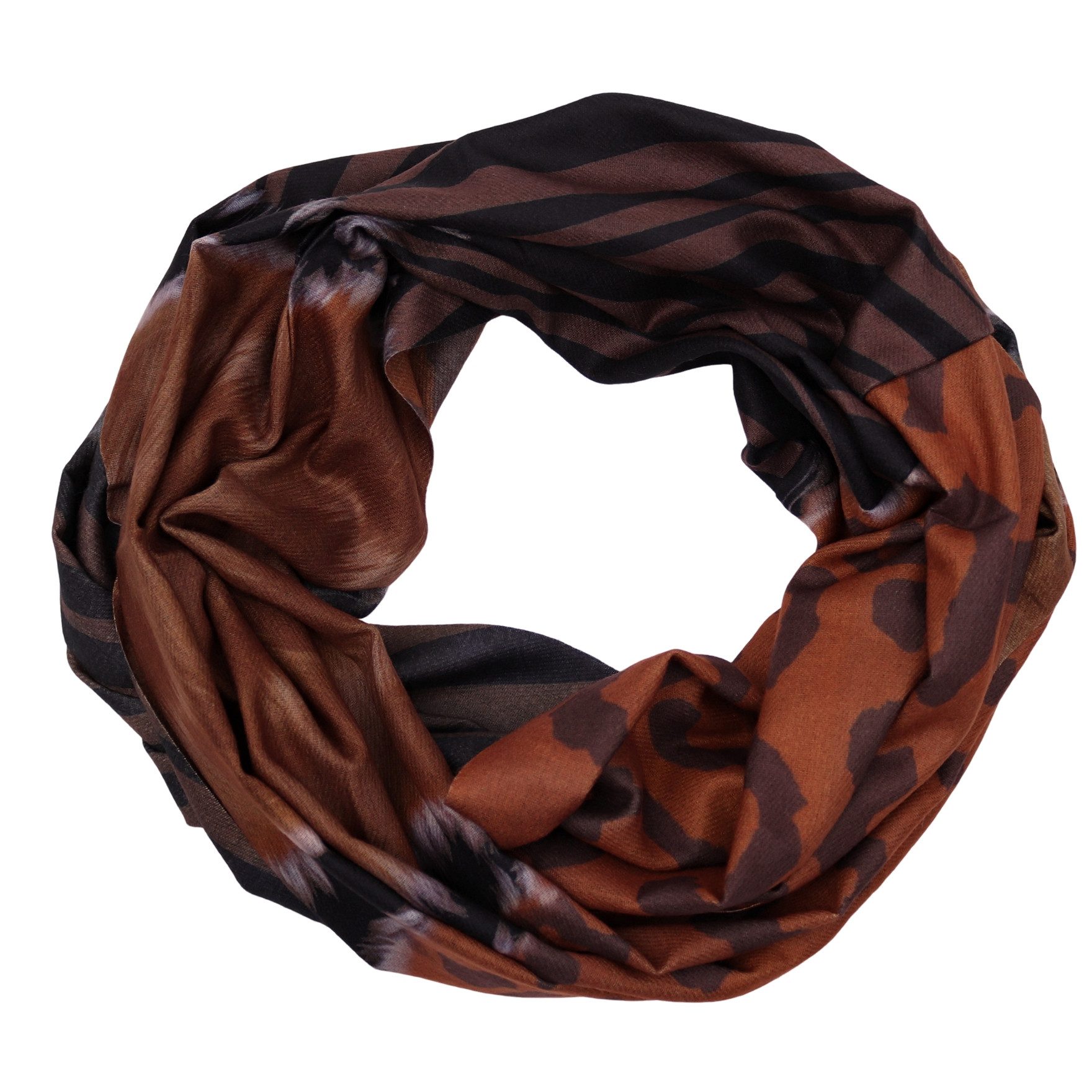 MIRROSI Loop Damen Schal mit Leo Streifen -Muster Weich aus 100% Viskose, ( günstig online kaufen