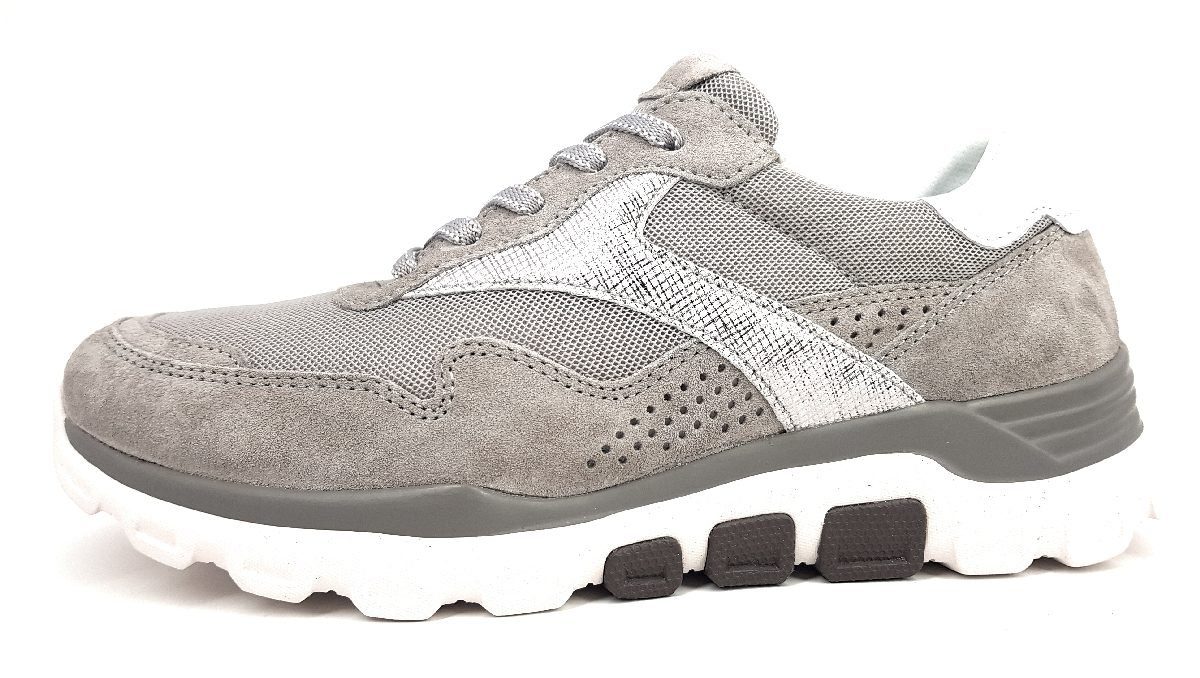 Gabor Comfort sportlicher Schnürer Slip-On Sneaker Grau (stone.ltrose.weiss) | Sneaker