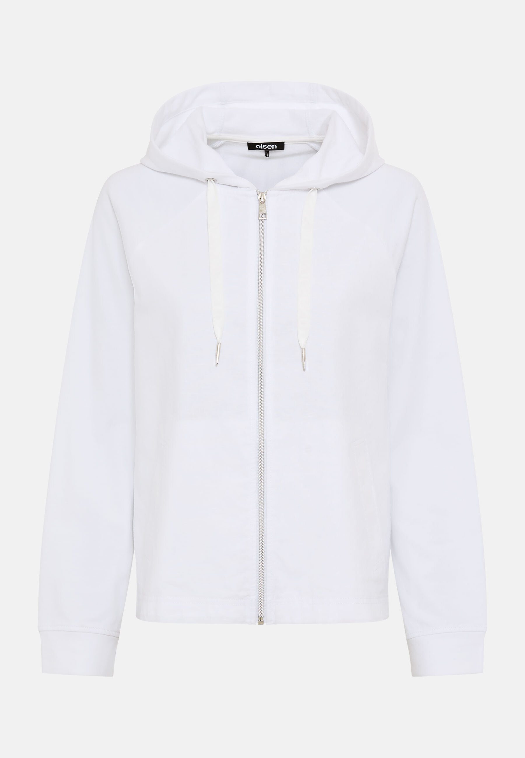 Olsen Sweatjacke Jerseyjacke im Materialmix mit Kapuze